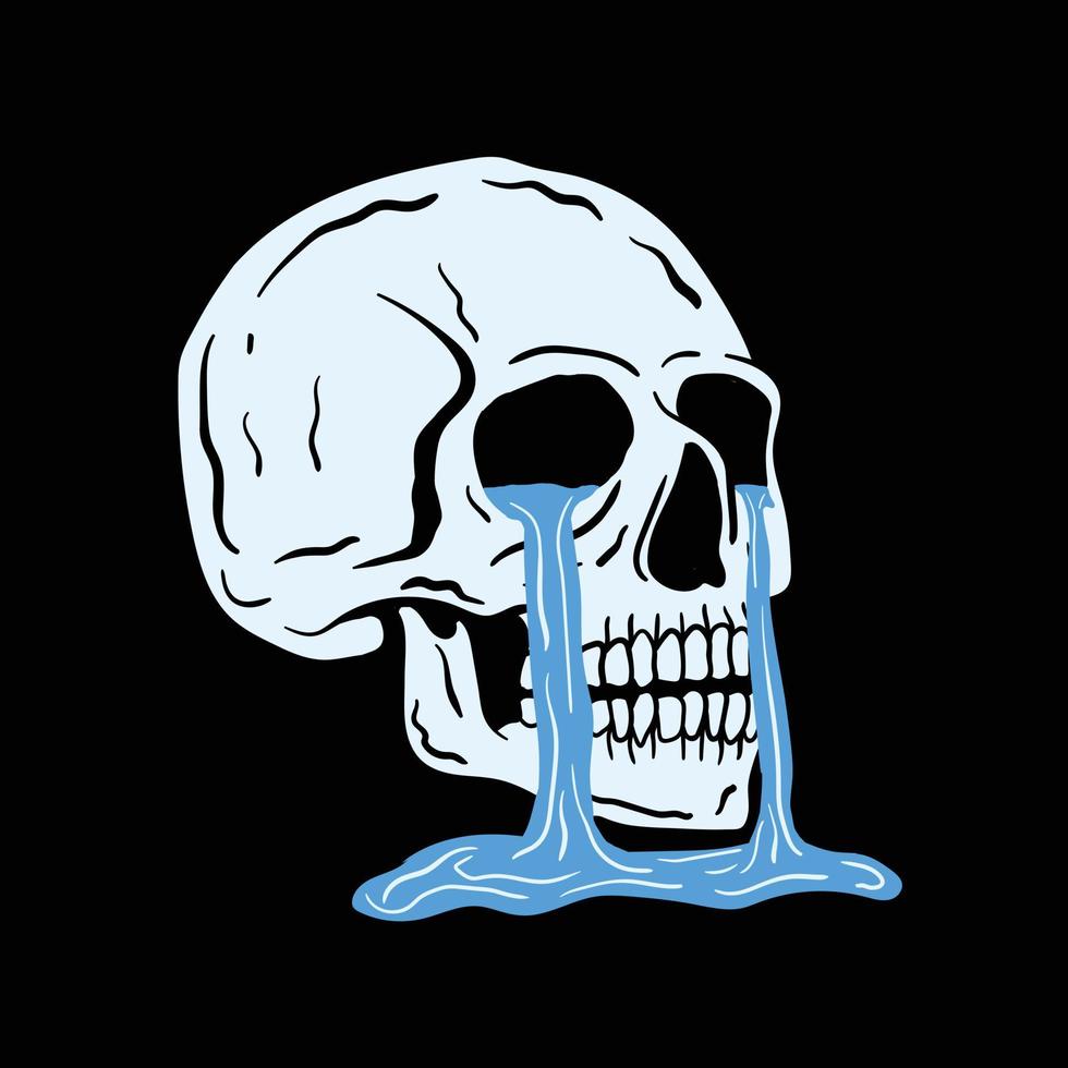 skull cry head blue hand drawing for tattoo,design tshirt,and many more.free vector