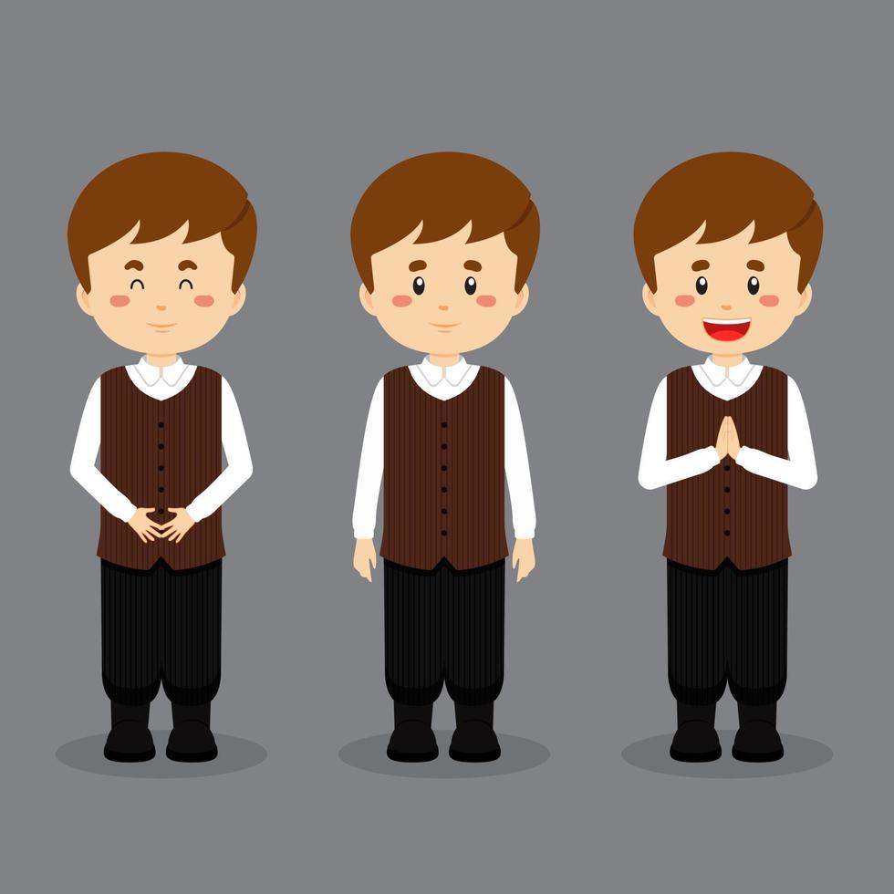 Belgians Character with Various Expression vector