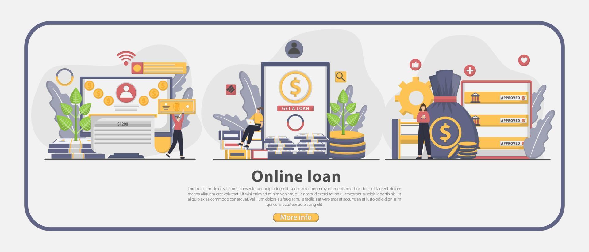 Vector illustration Online loan landing page concept