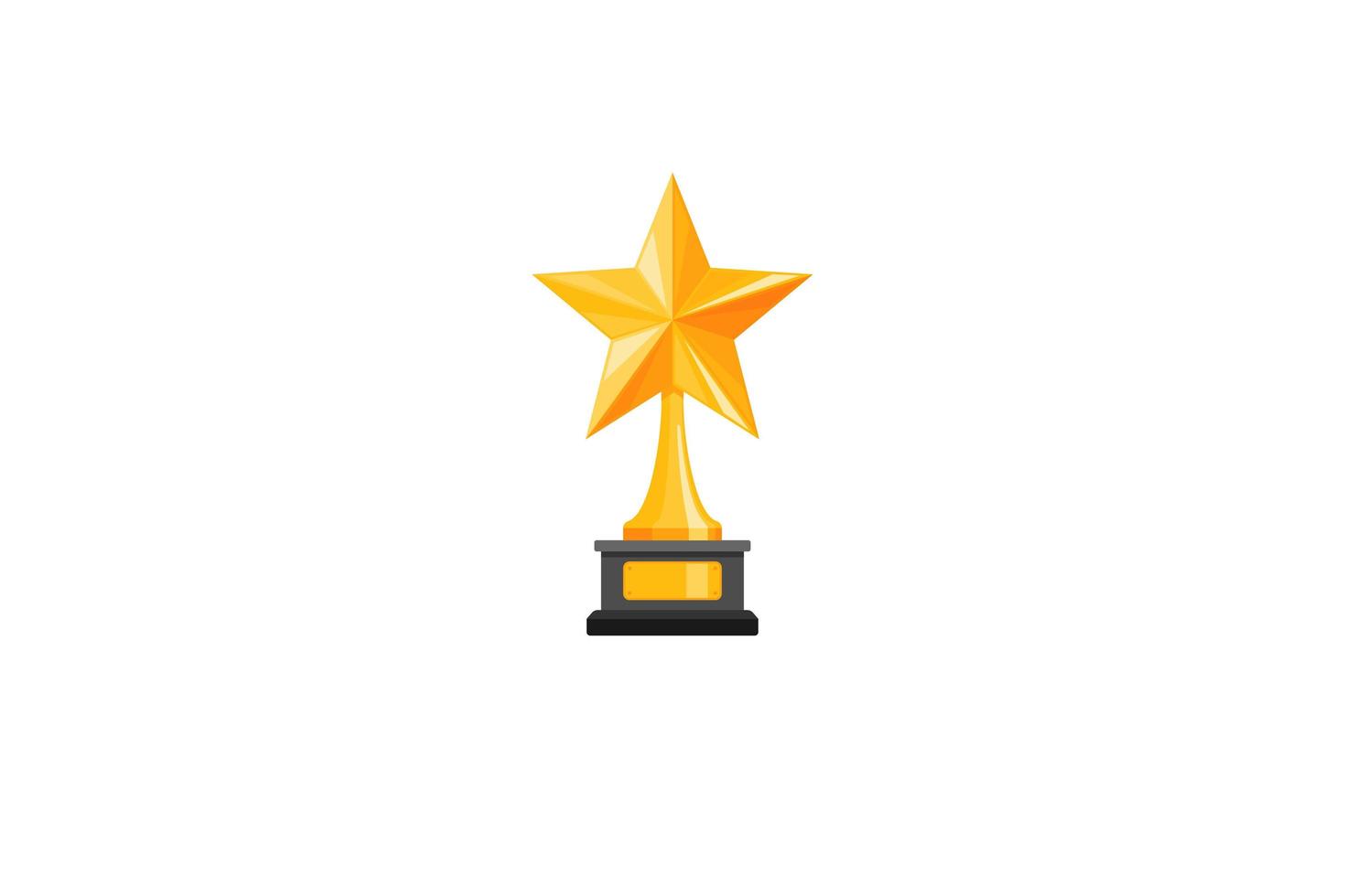 trofeo estrella de oro símbolo de la victoria. premios de los ganadores. vector
