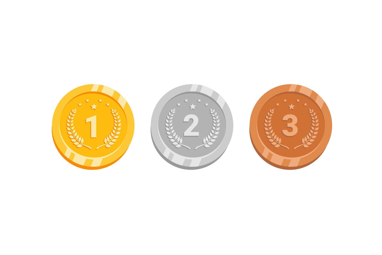 Game coins set. Rank medals for game vector