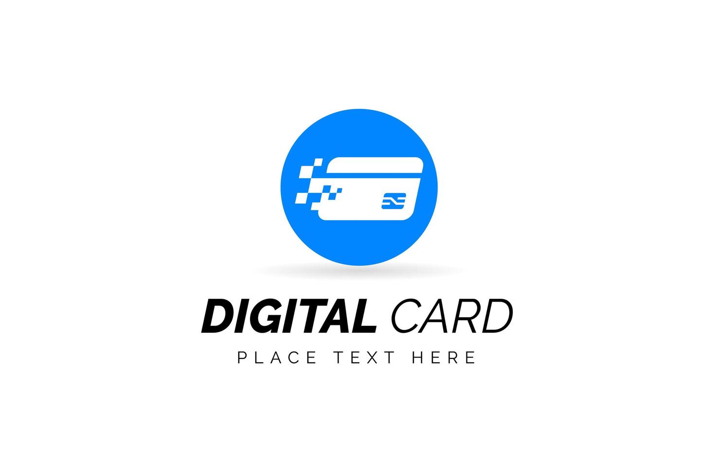 Digital wallet logo design template with pixel effect. Logo concept of credit card, crypto wallet, fast online payment. vector