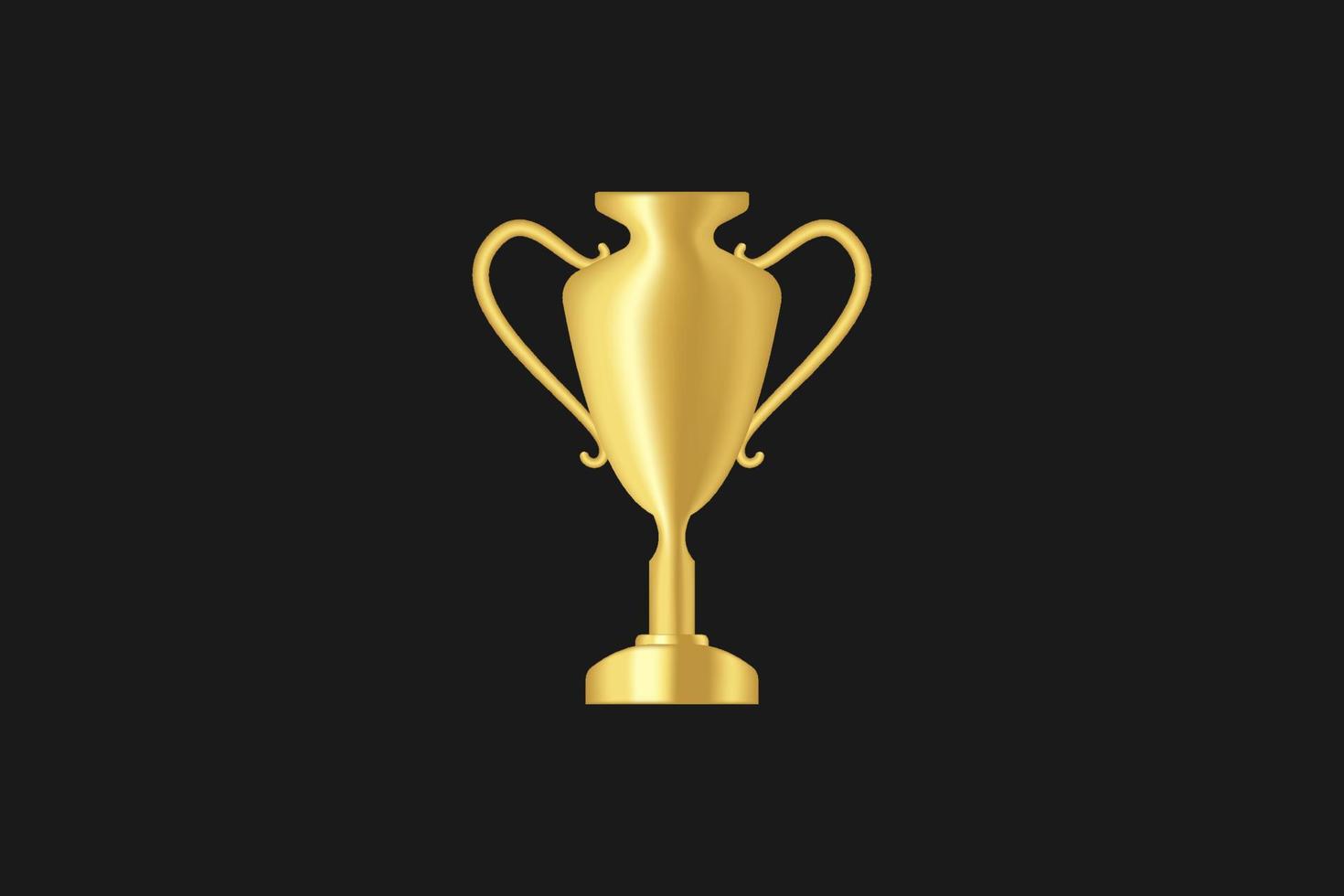 3d trophy cup vector design. Champion cup winner trophy award