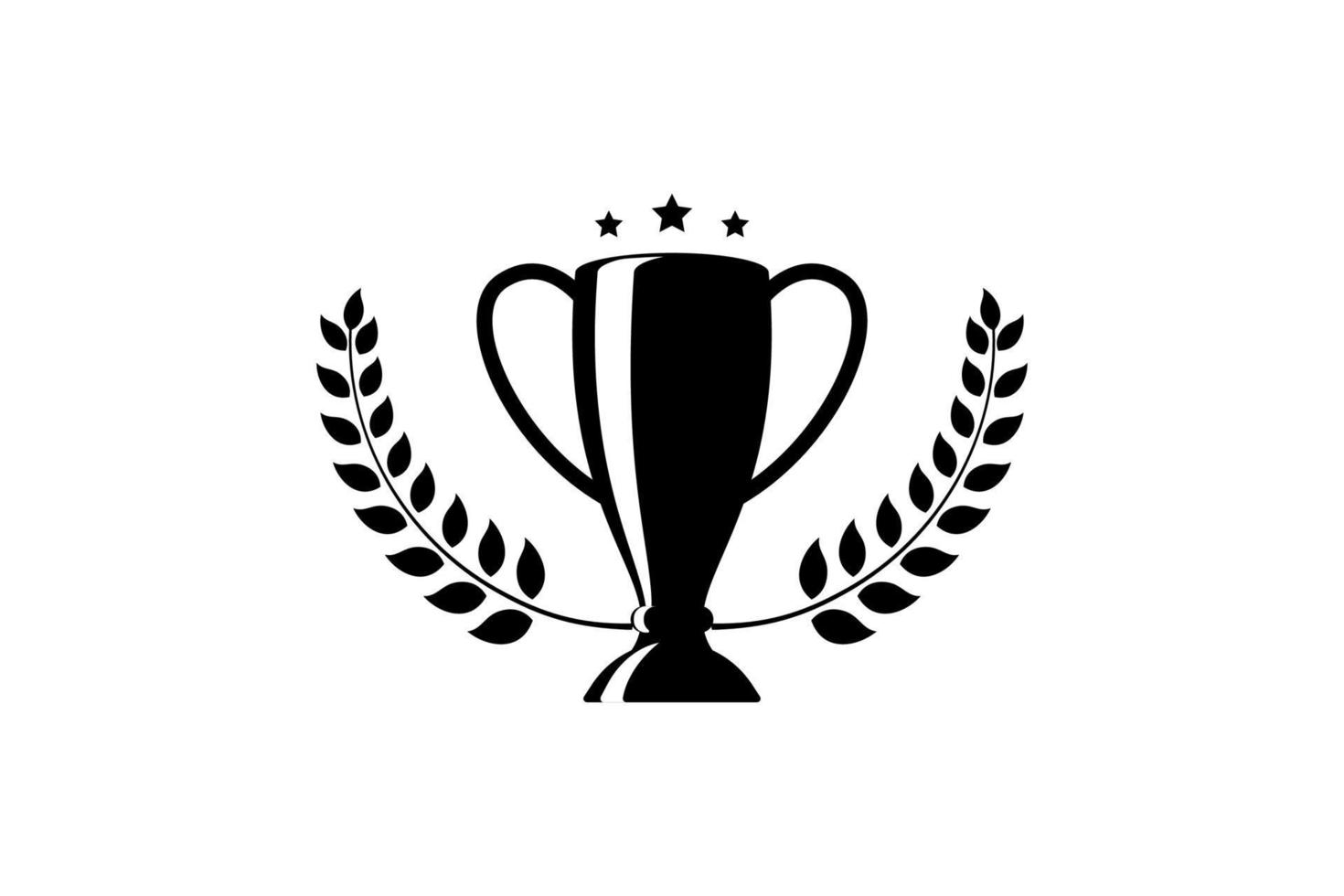 Best champions cup trophy vector design. Champion cup winner trophy award with laurel wreath