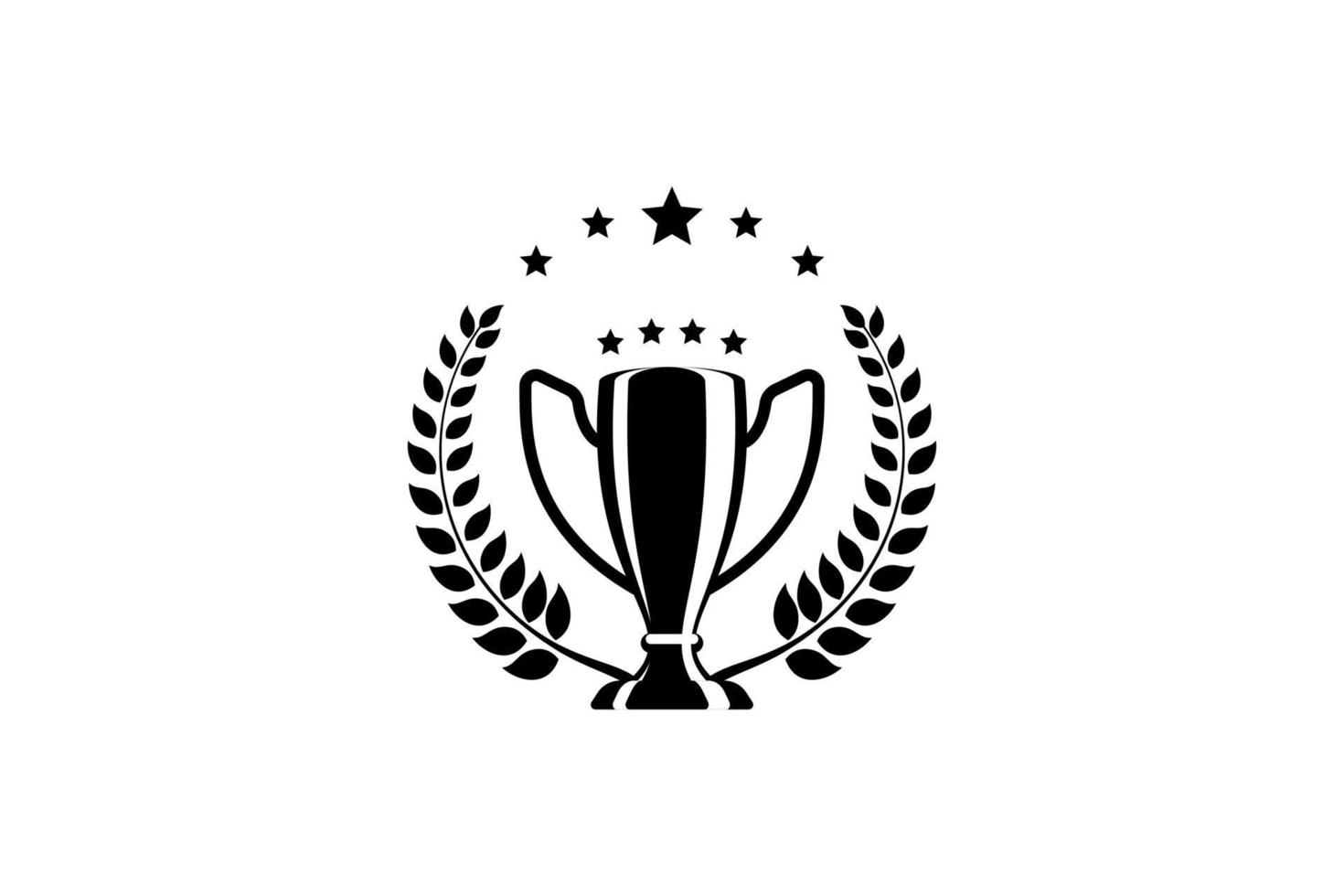 Best champions cup trophy vector design. Champion cup winner trophy award with laurel wreath