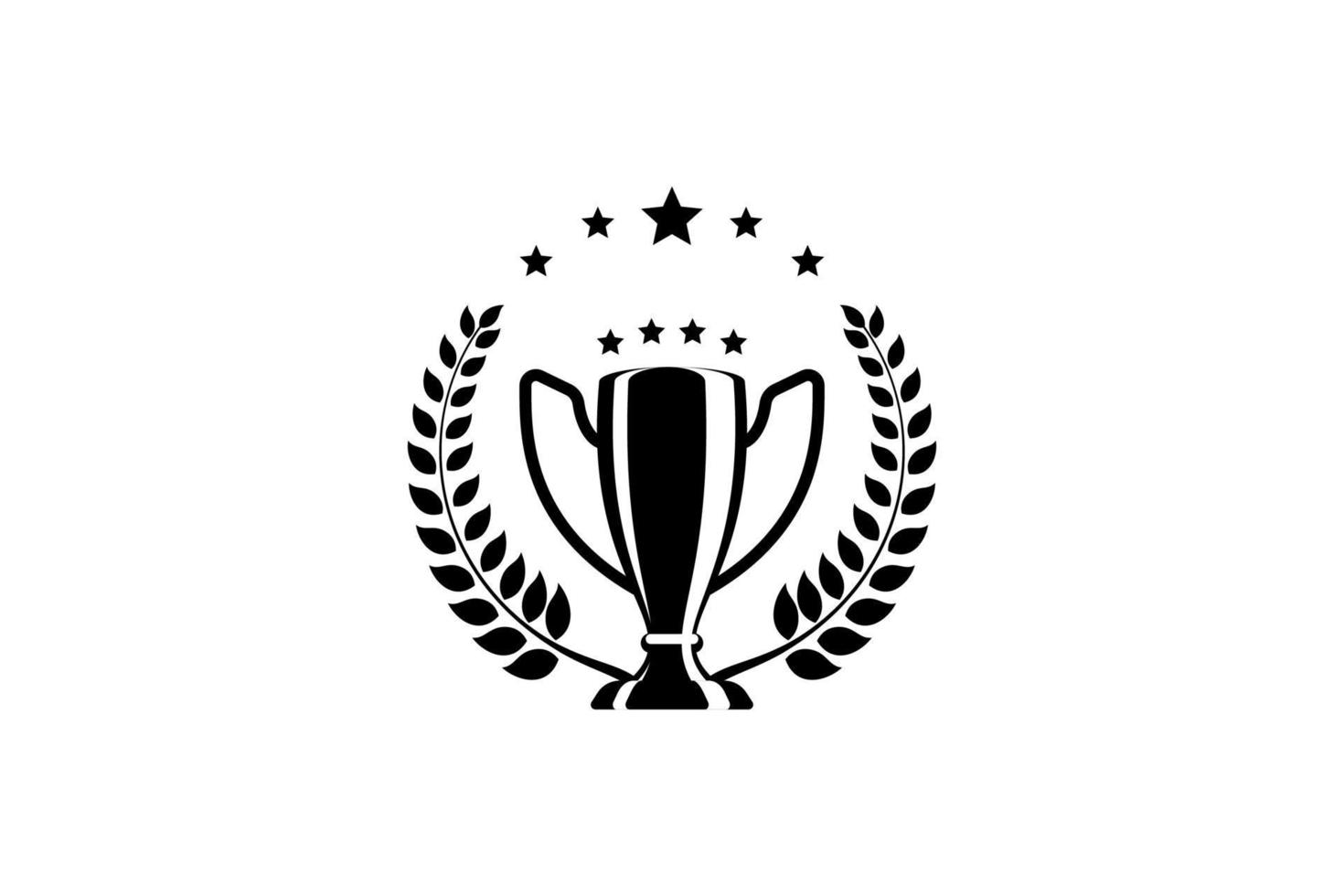 Best champions cup trophy vector design. Champion cup winner trophy award with laurel wreath