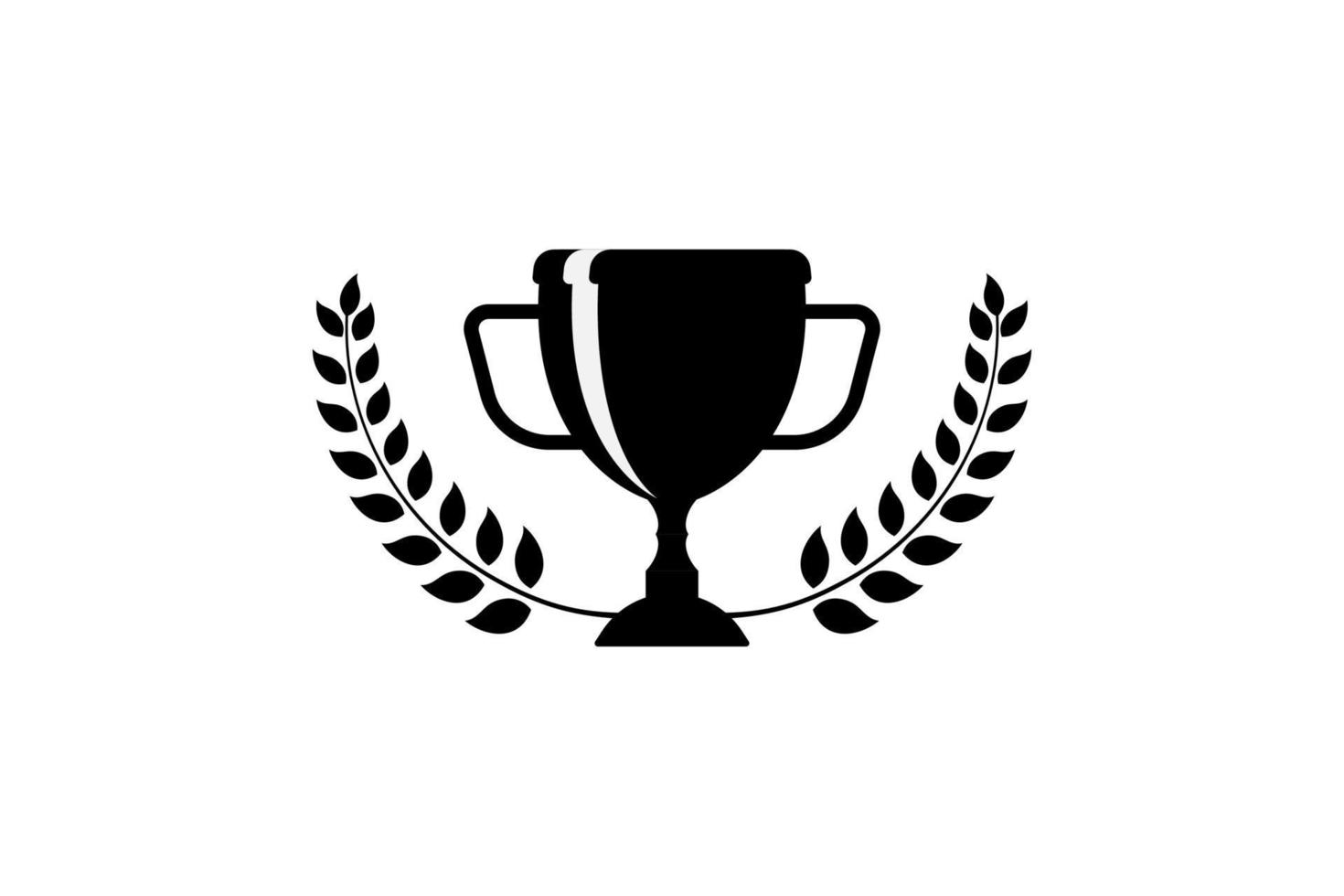 Best champions cup trophy vector design. Champion cup winner trophy award with laurel wreath