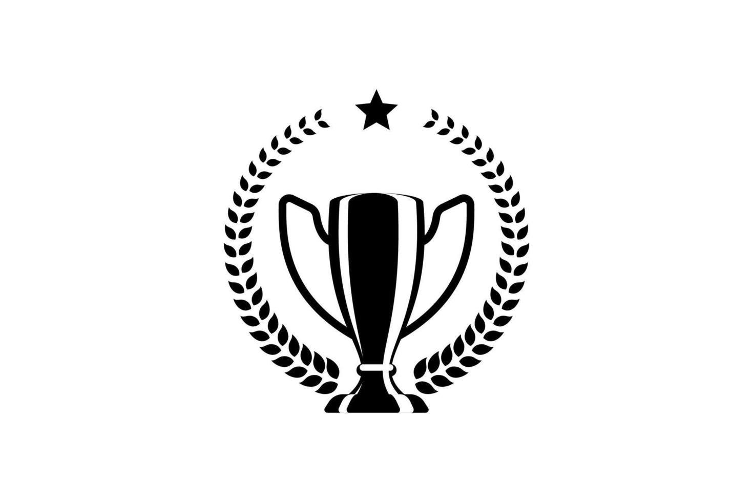 Best champions cup trophy vector design. Champion cup winner trophy award with laurel wreath