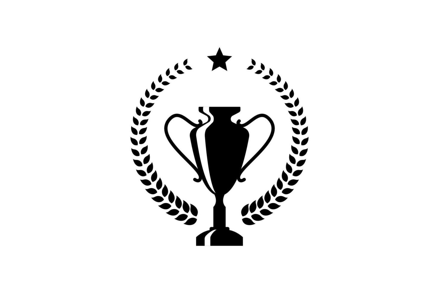 Best champions cup trophy vector design. Champion cup winner trophy award with laurel wreath