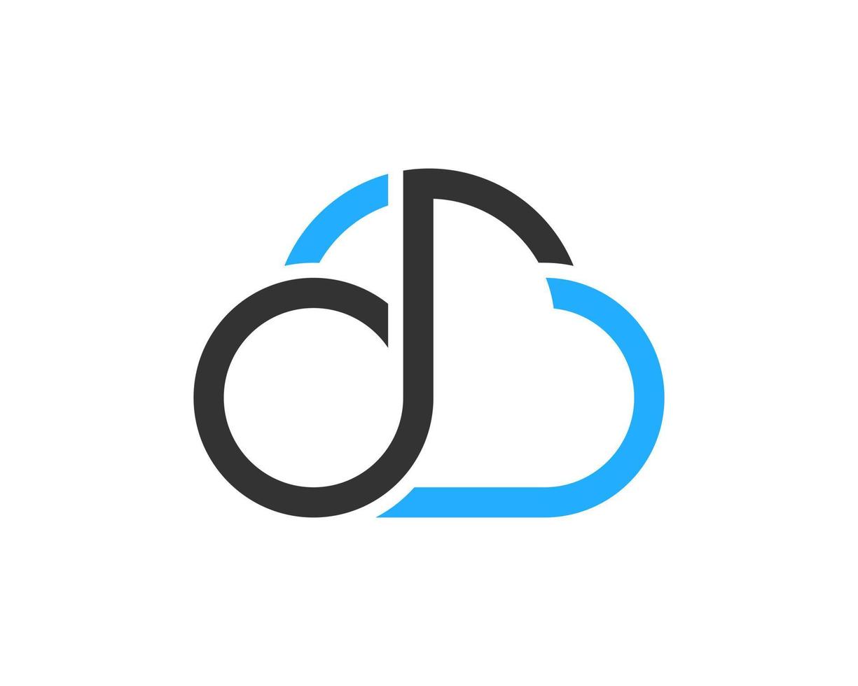 Simple cloud with abstract music note inside vector