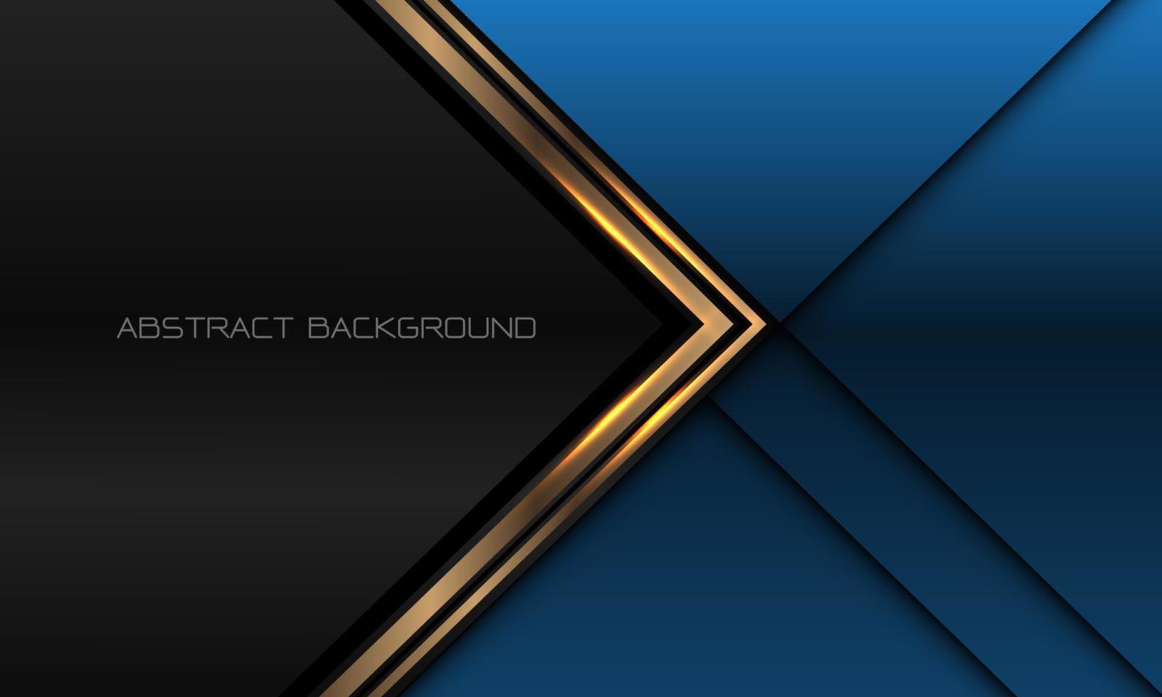 Abstract golden arrow direction on blue black metallic blank space design modern luxury futuristic technology background vector illustration.