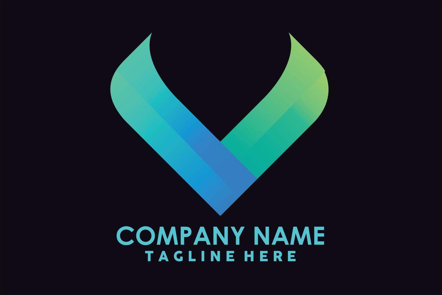 letter V with gradient color vector