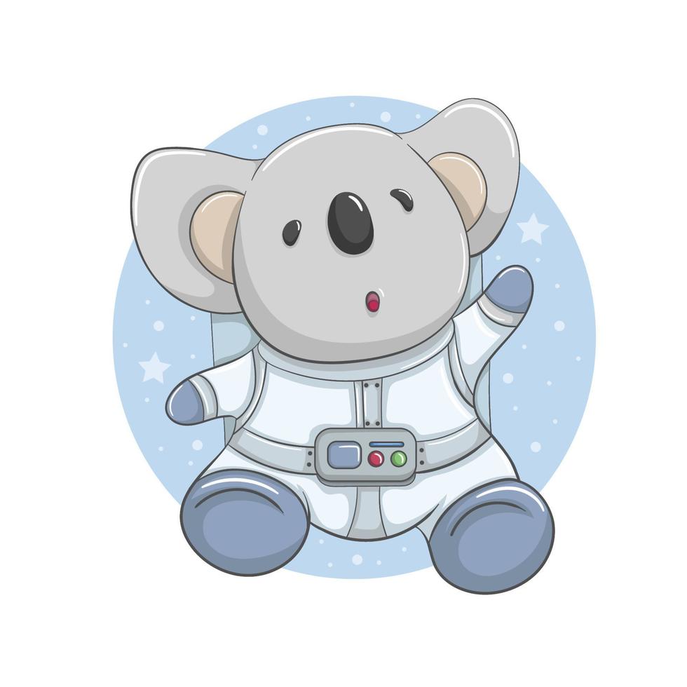 vector illustration of a koala wearing an astronaut suit