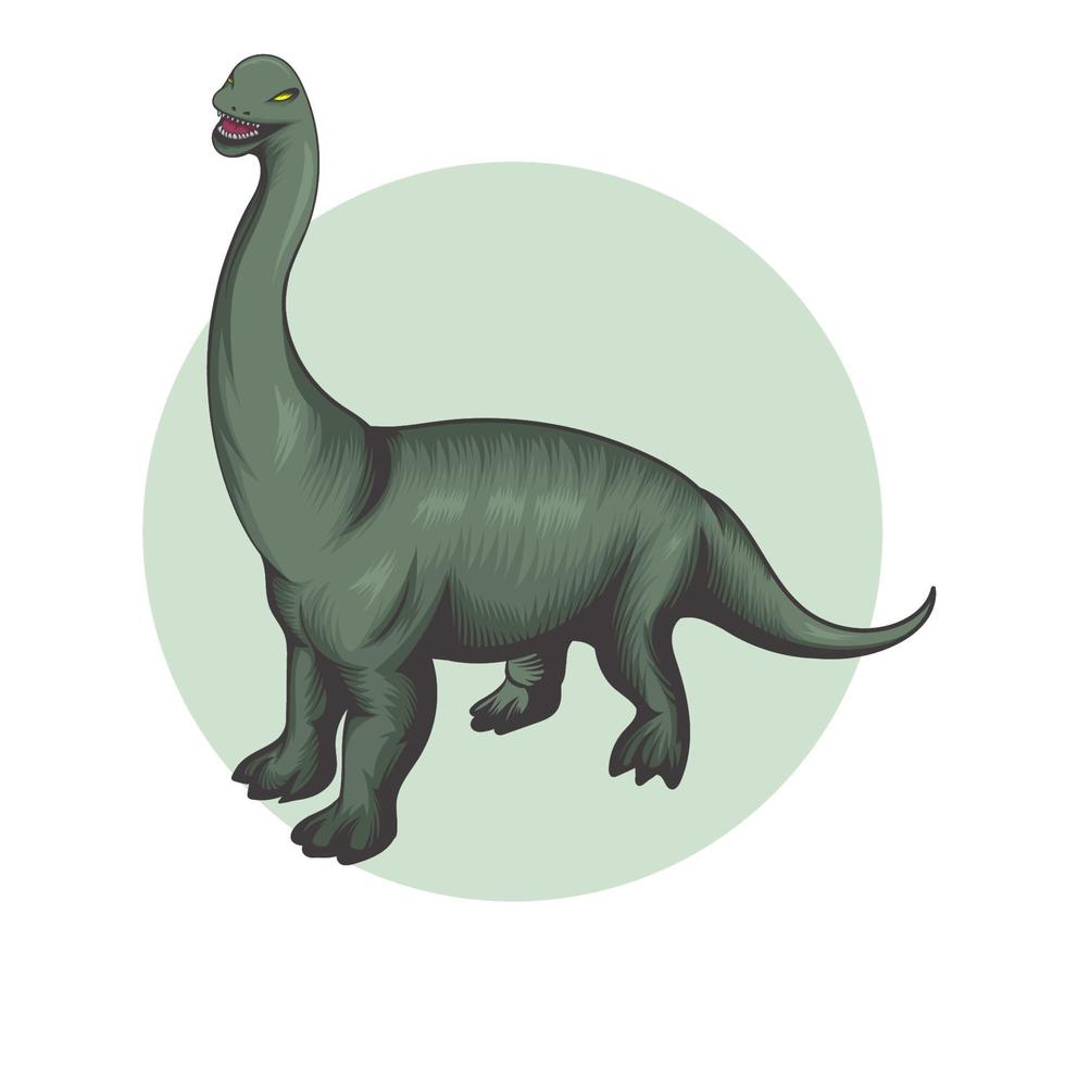 Ilustración de vector de dinosaurio grande verde