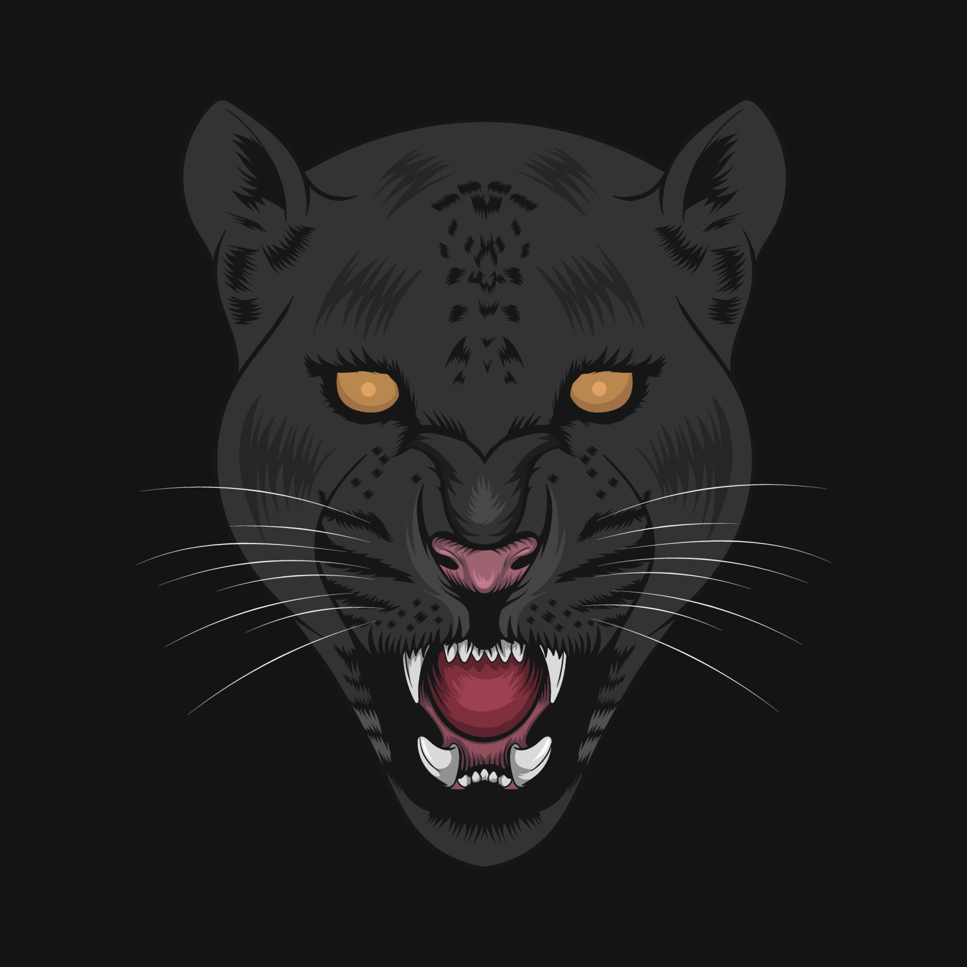 black jaguar animal face vector illustration 4999977 Vector Art at Vecteezy