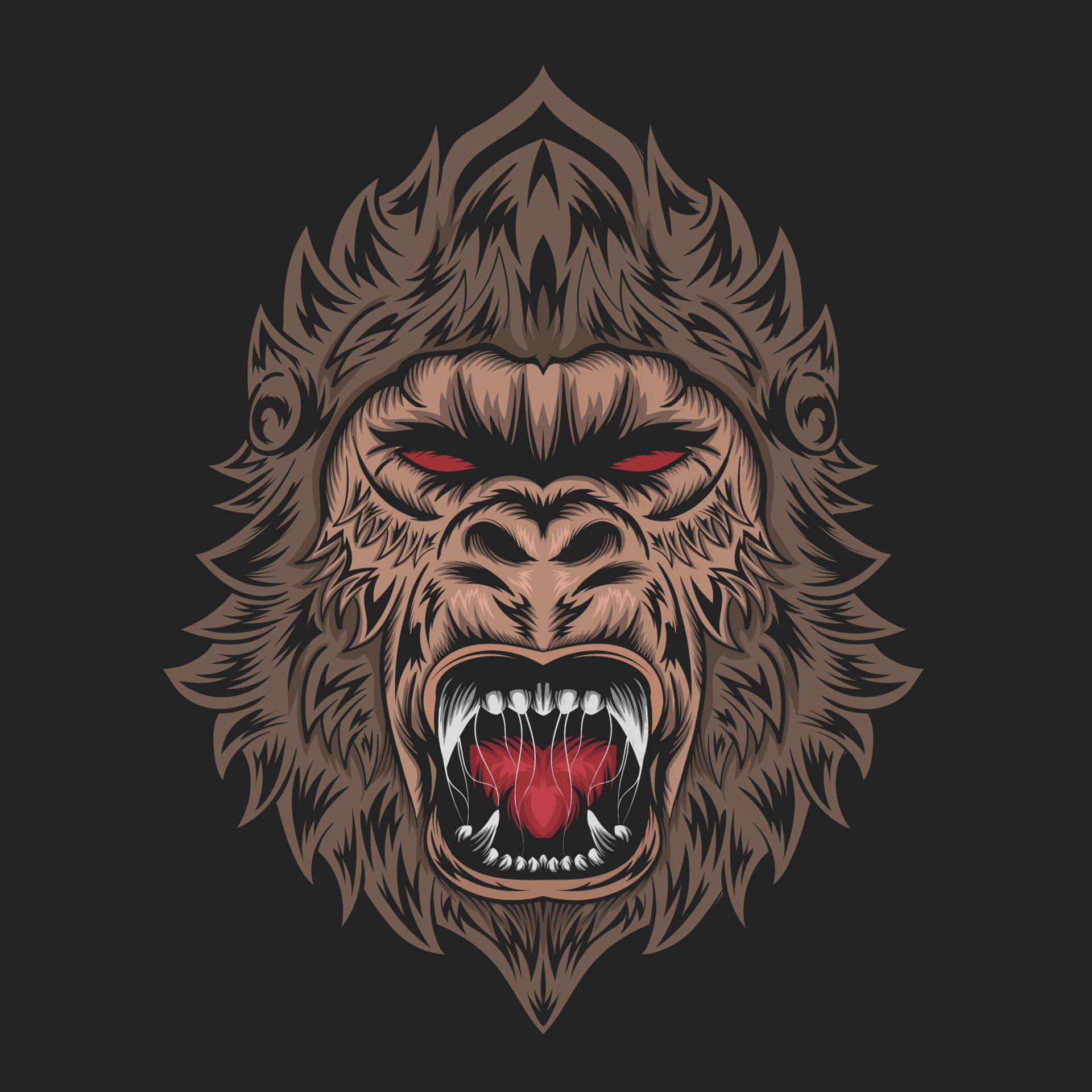 Free Vector  T-shirt gorilla design