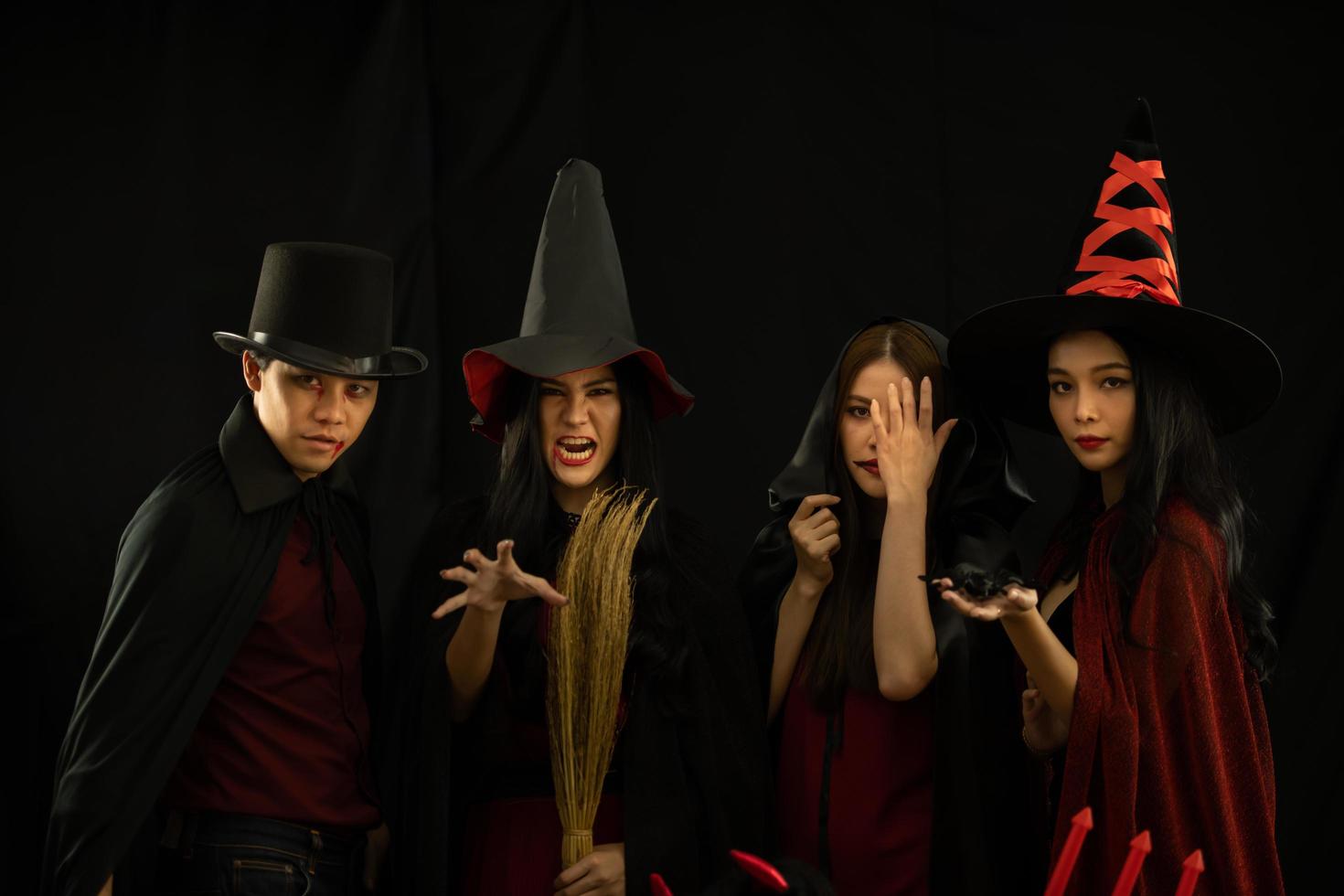 Asian young people attend a Halloween party photo