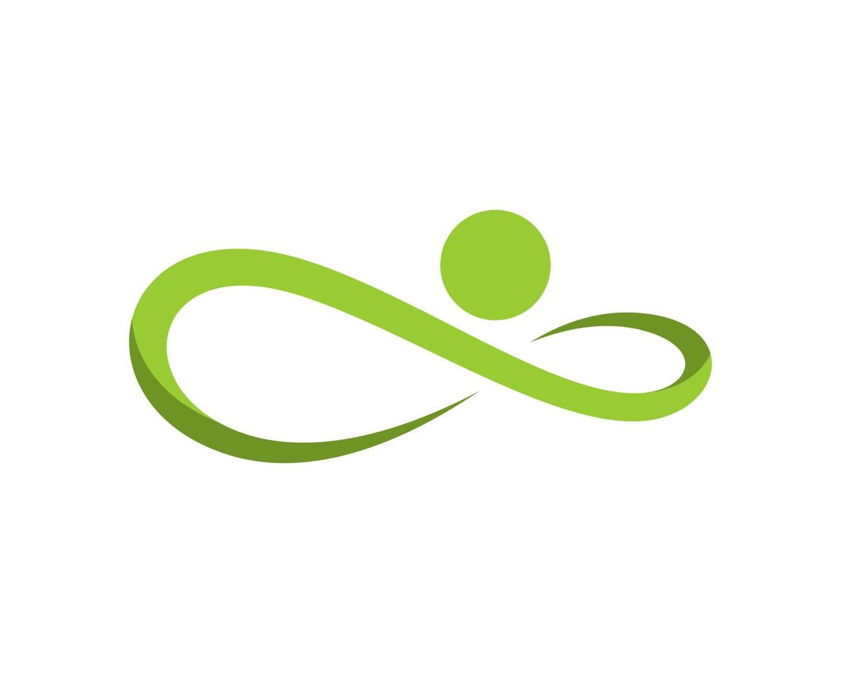 símbolo de infinito verde con gente sana vector
