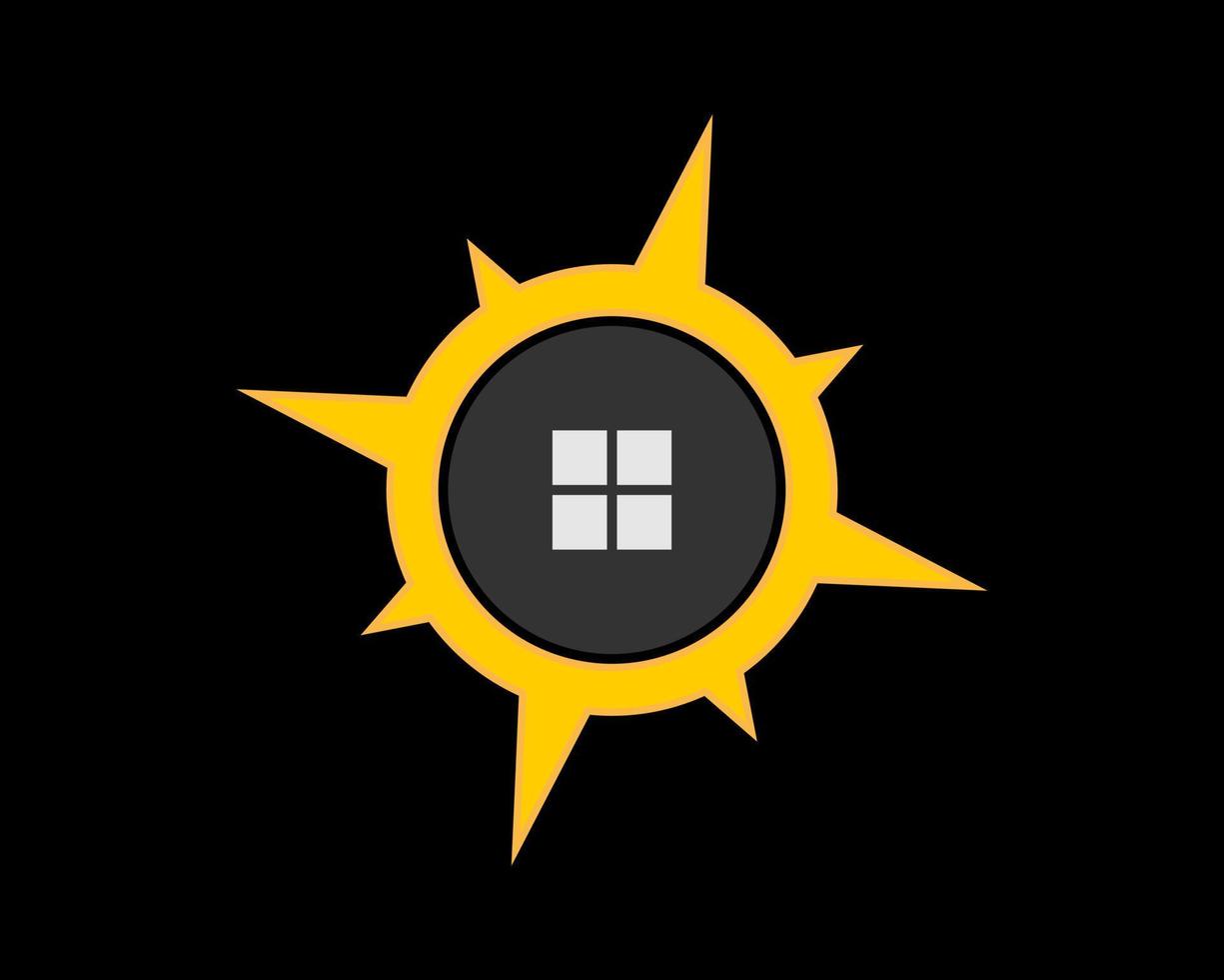 Golden compass with window inside vector