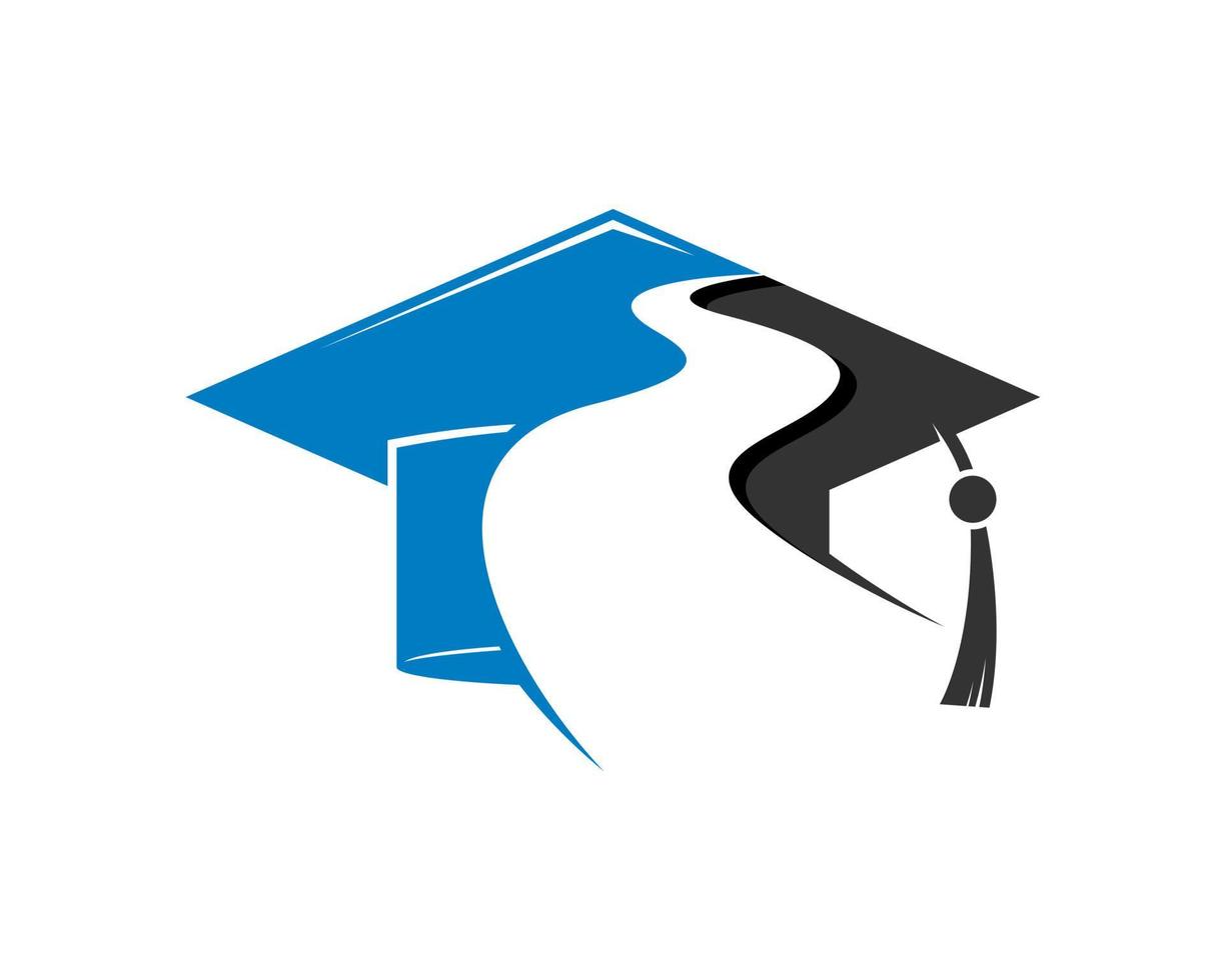 Graduation hat road way logo vector