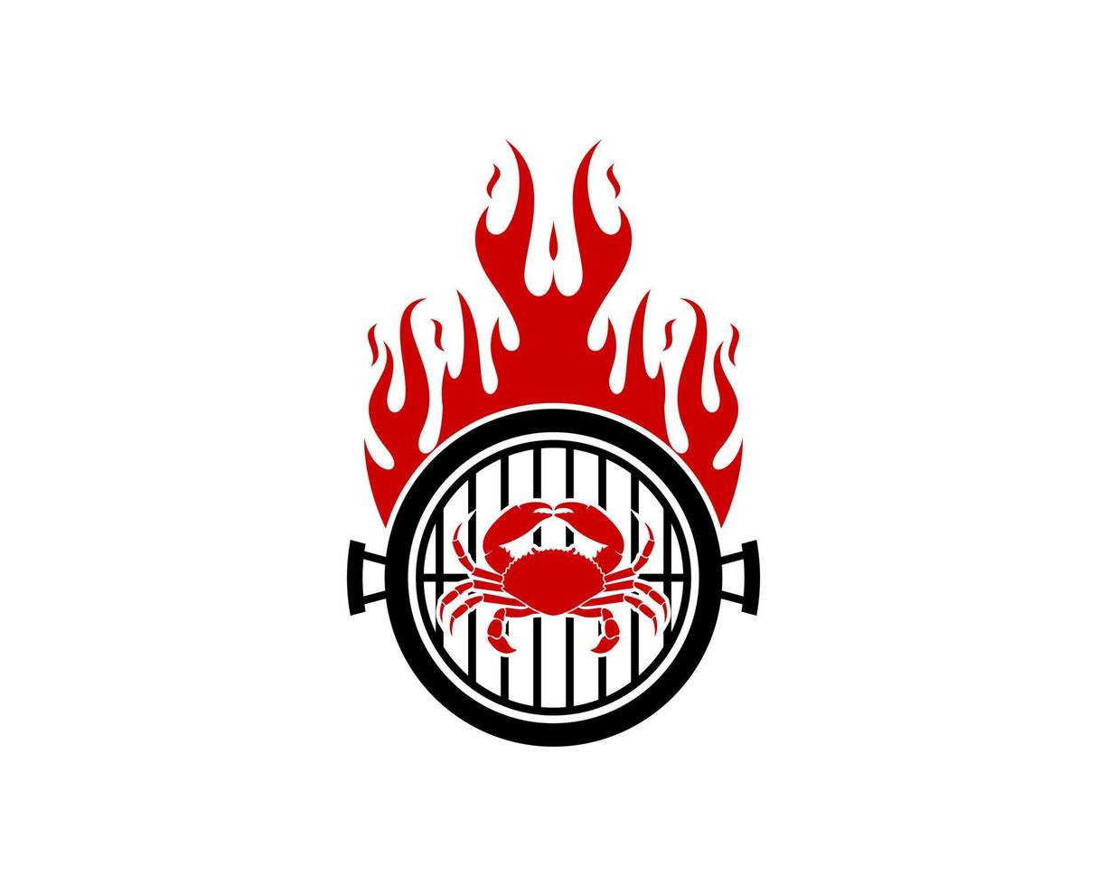 Hot Frying pan with crab inside vector