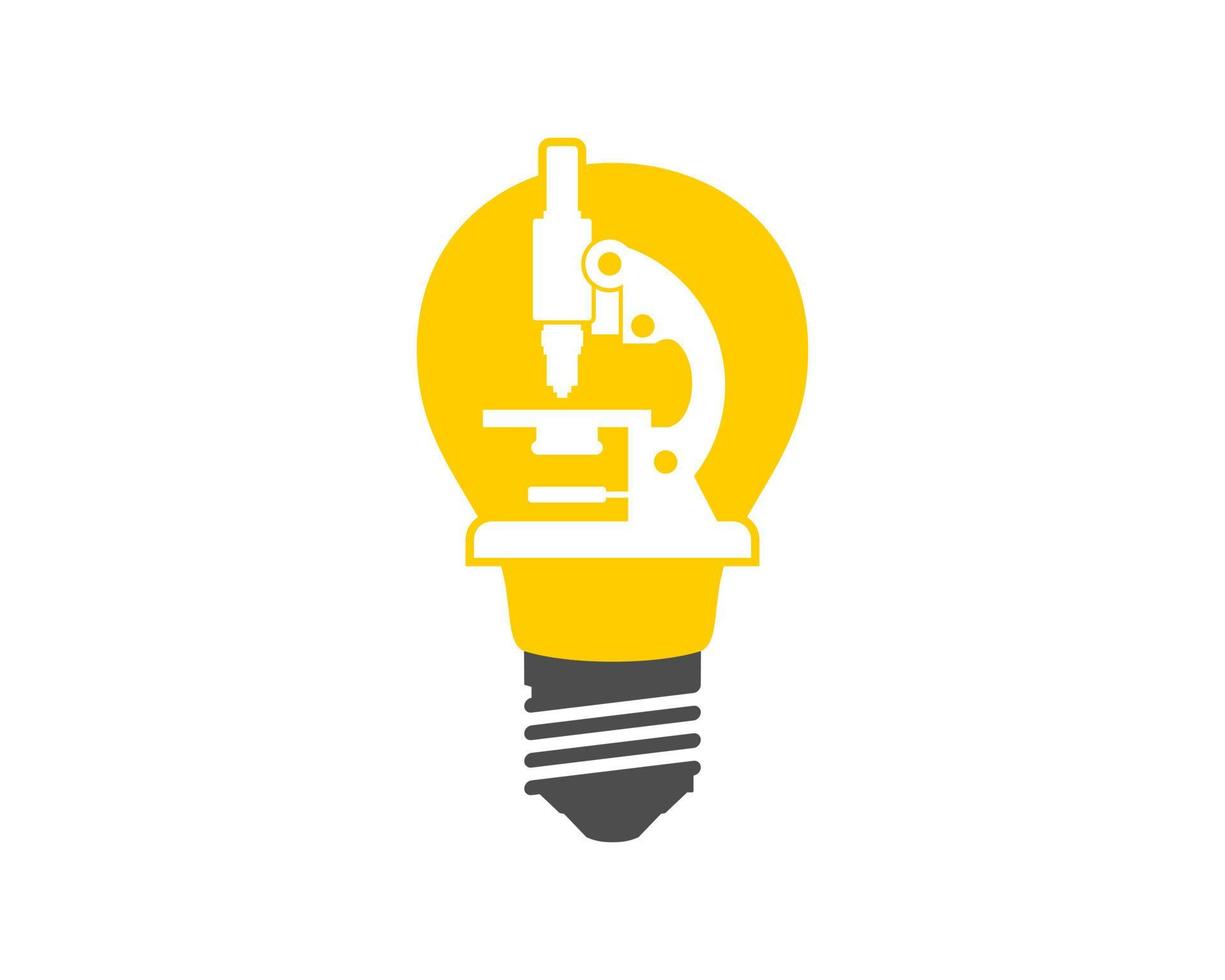 Simple bulb with microscope inside vector