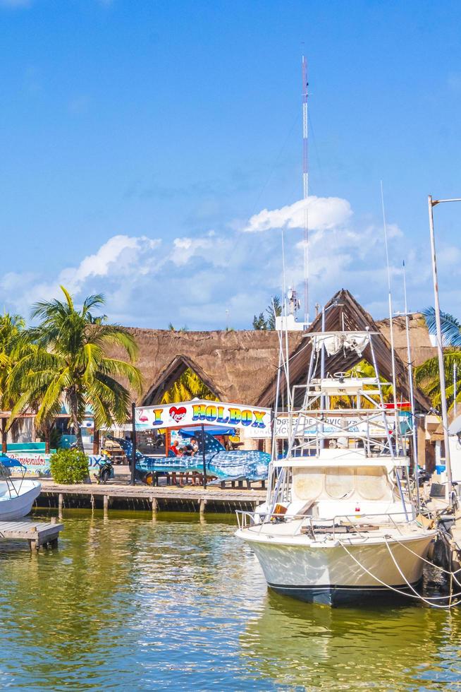 Holbox Mexico 21. December 2021 Panorama landscape Holbox village port harbor Muelle de Holbox Mexico. photo