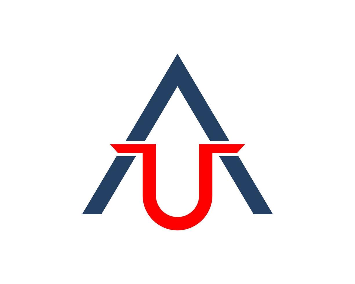 combination A Letter with U letter vector