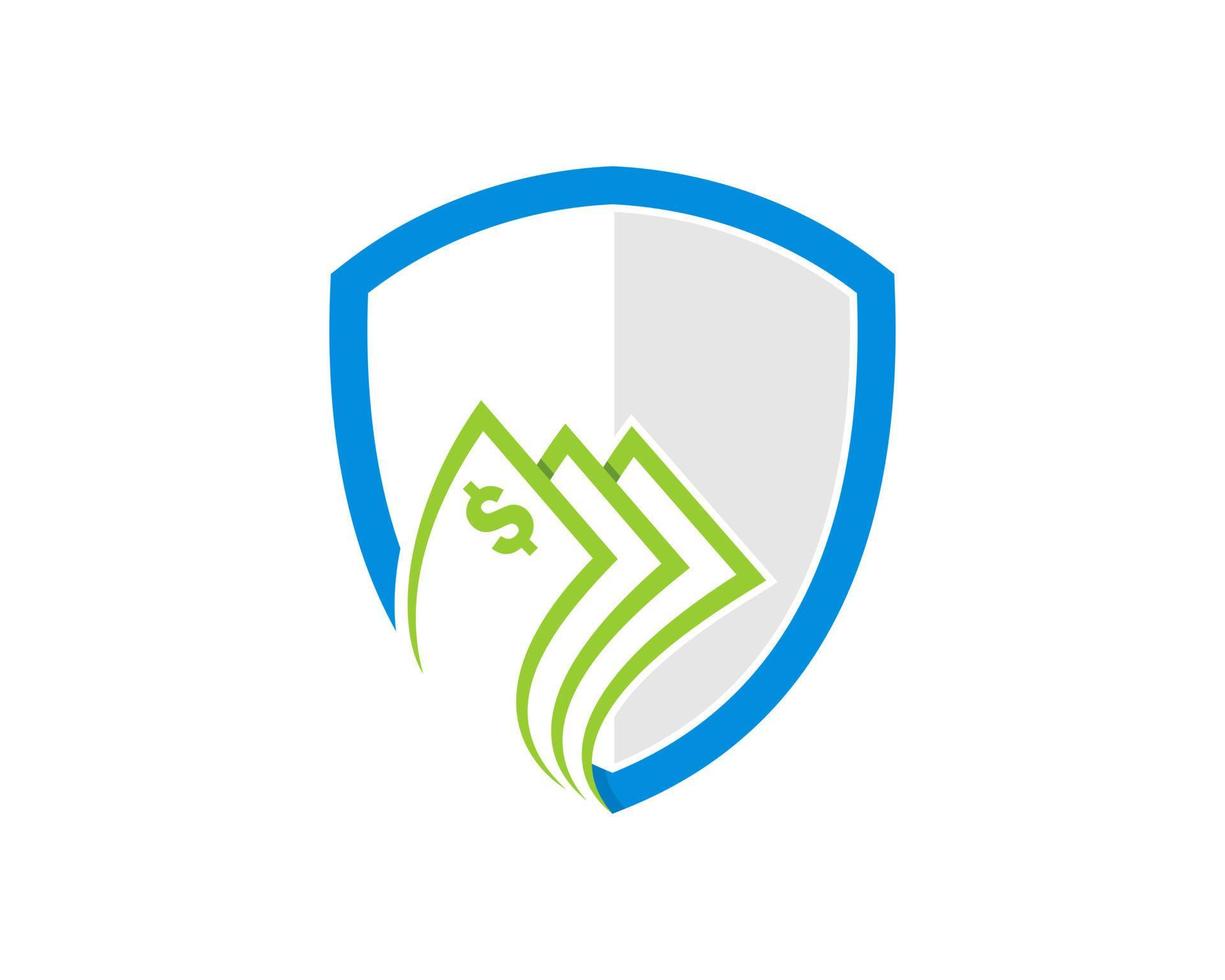 Money safe protection with the shield vector