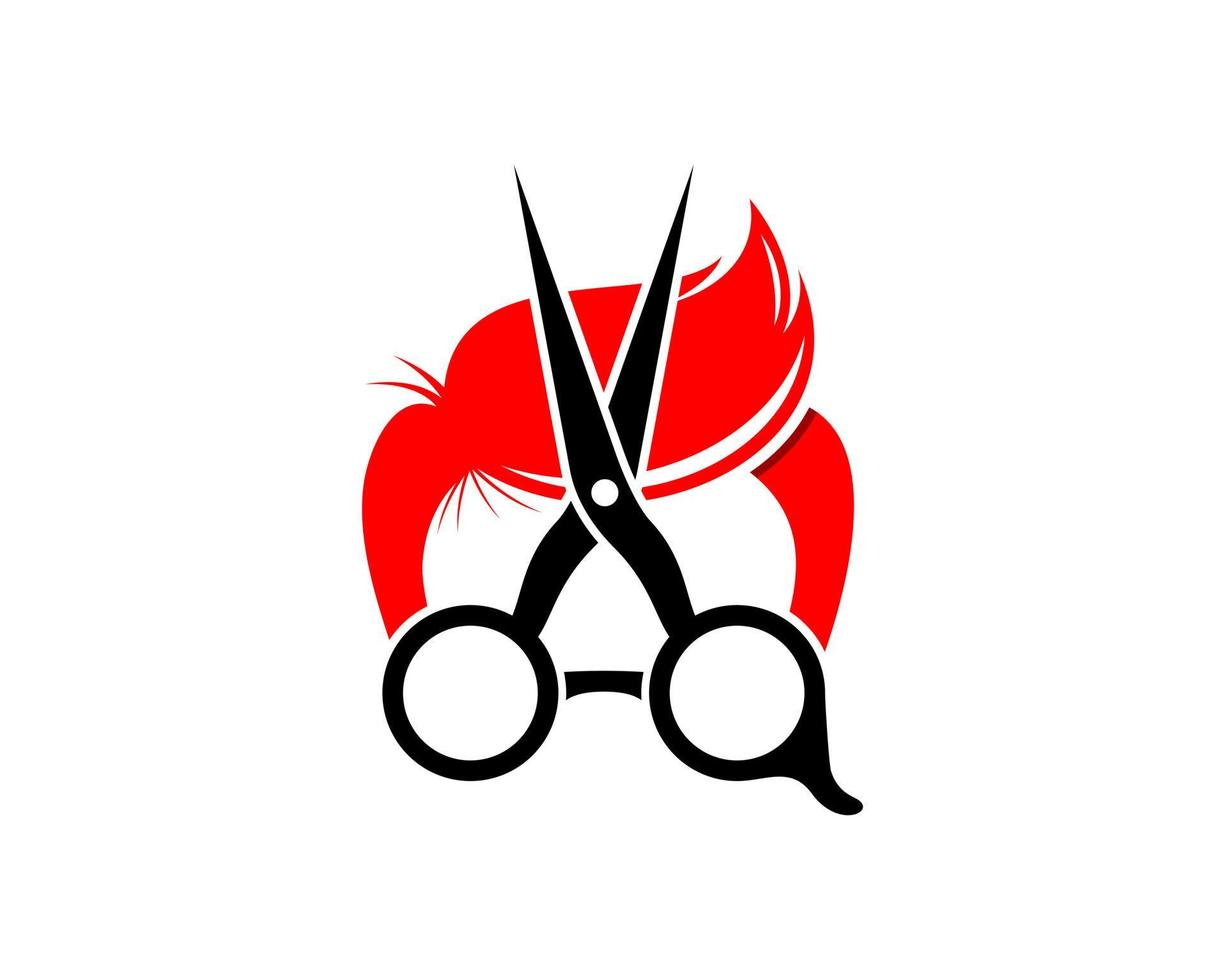 Scissor with boy hairstyle vector