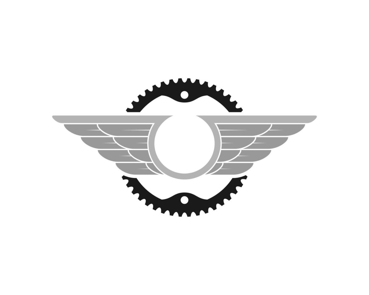 Bicycle bike with abstract spread wings inside vector