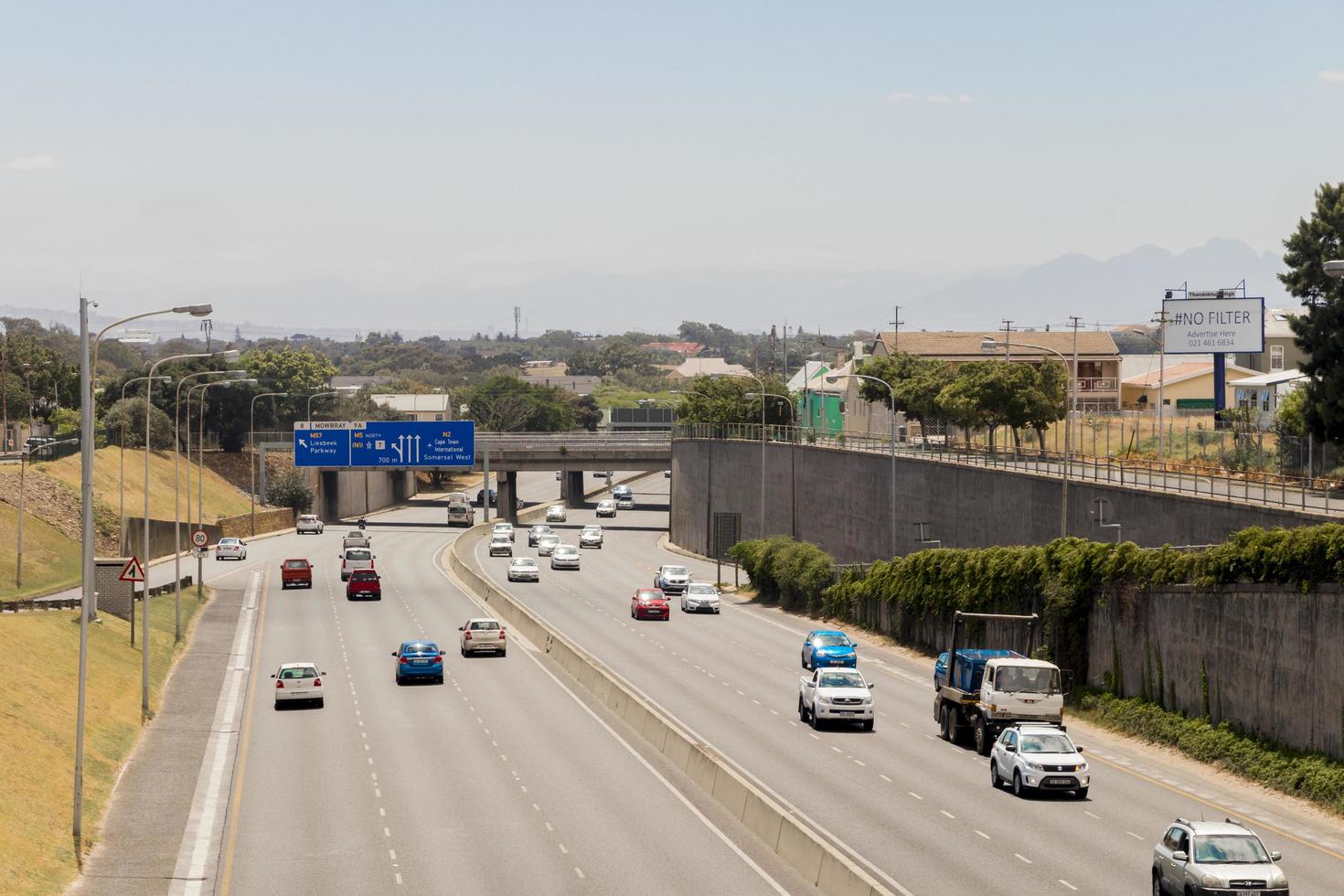 ciudad del cabo sudáfrica 19 de enero de 2018 mowbray colonos way highway view, sudáfrica ciudad del cabo. foto