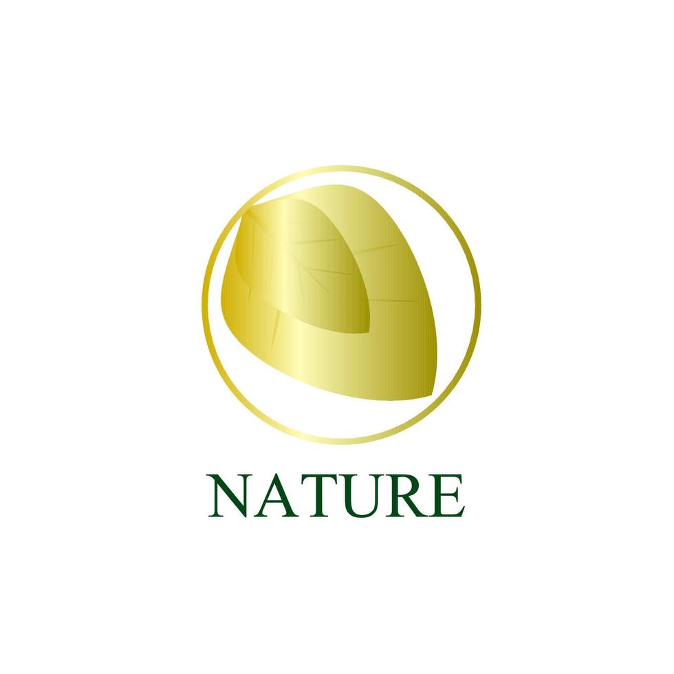 icono de logotipo de naturaleza dorada para empresa de medio ambiente vector