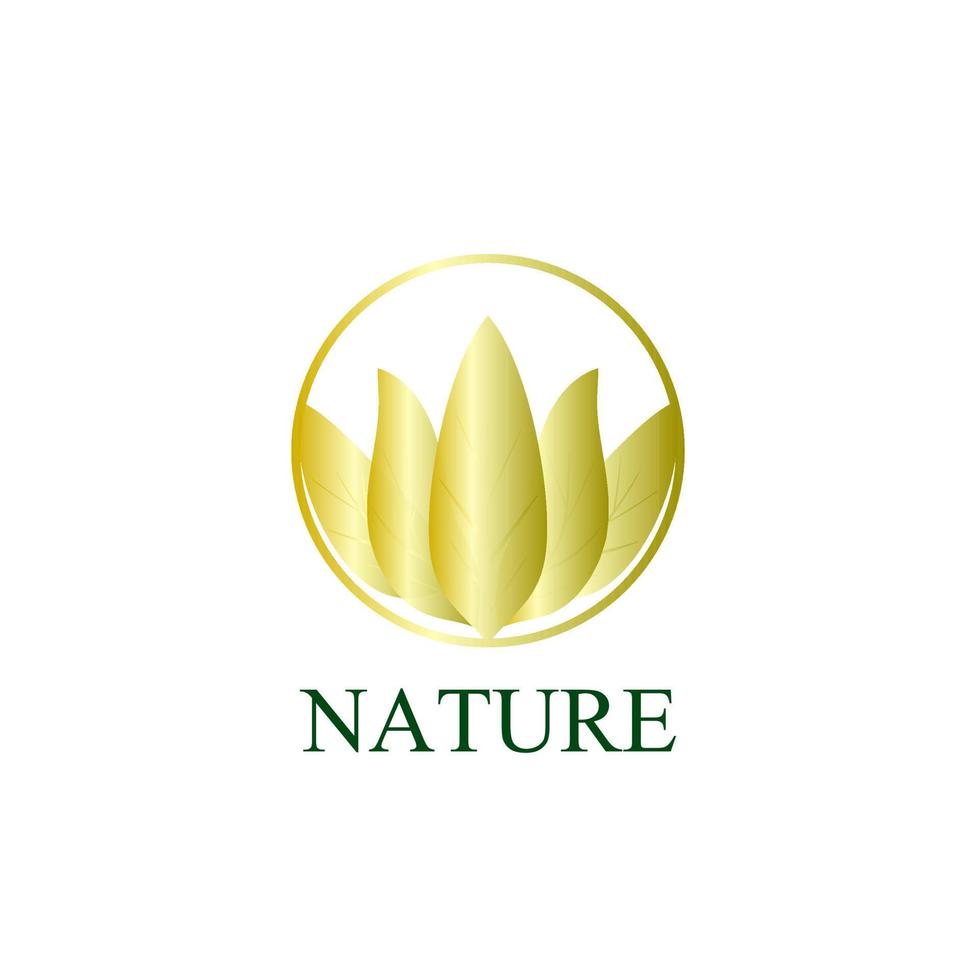 icono de logotipo de naturaleza dorada para empresa de medio ambiente vector