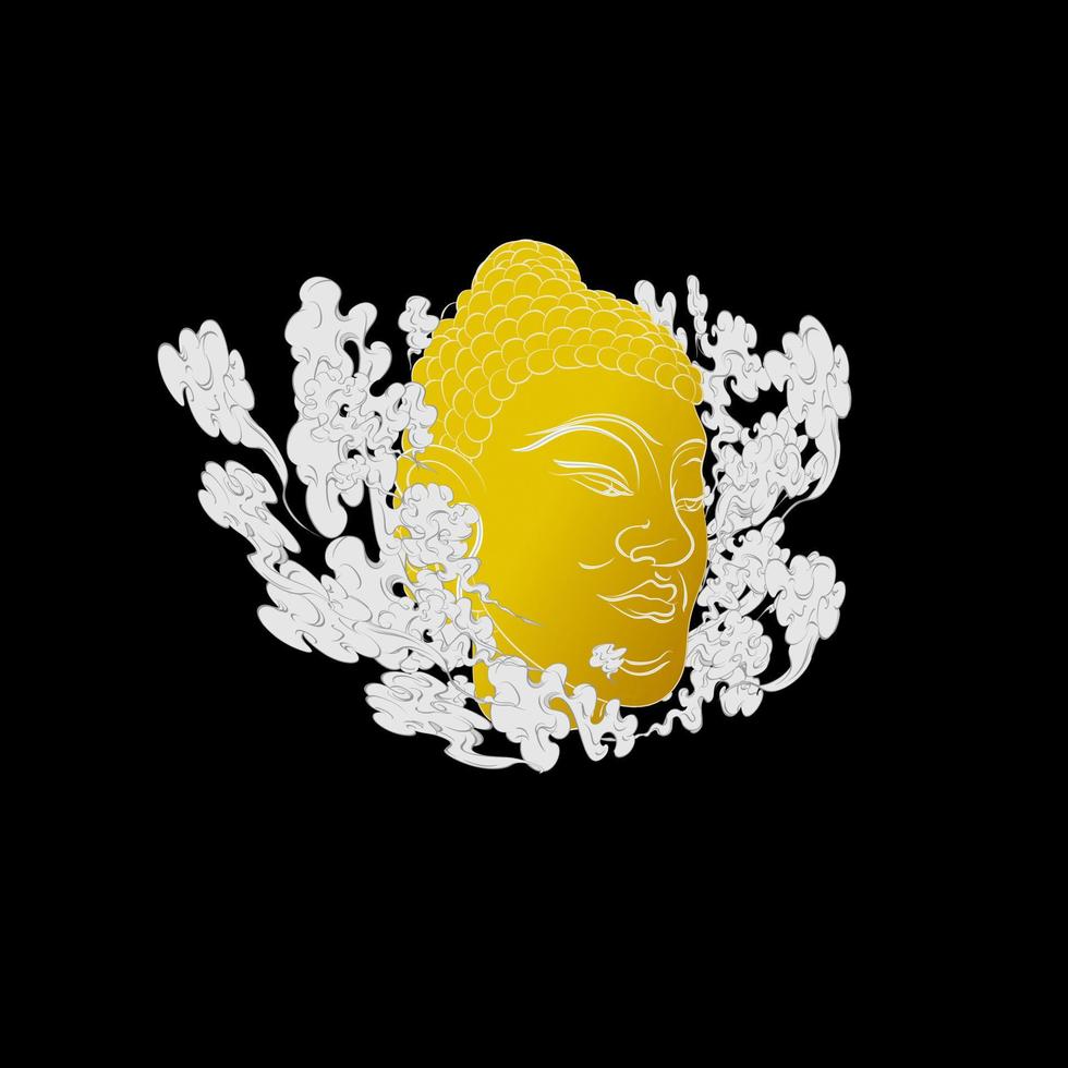 calm monk face vector illustration for background
