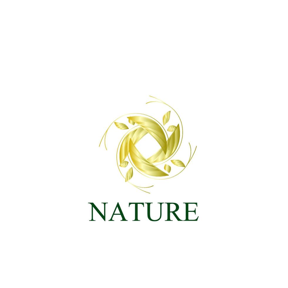 golden nature logo icon for environment company vector