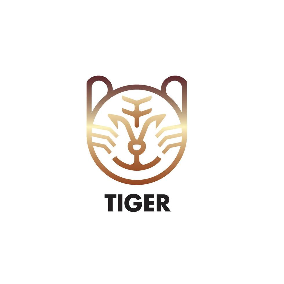 icono del logotipo del tigre dorado para el símbolo del año nuevo chino 2022 vector