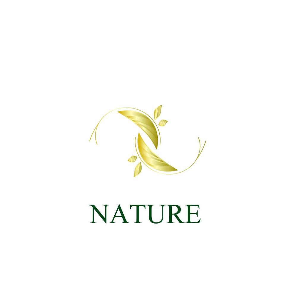 icono de logotipo de naturaleza dorada para empresa de medio ambiente vector