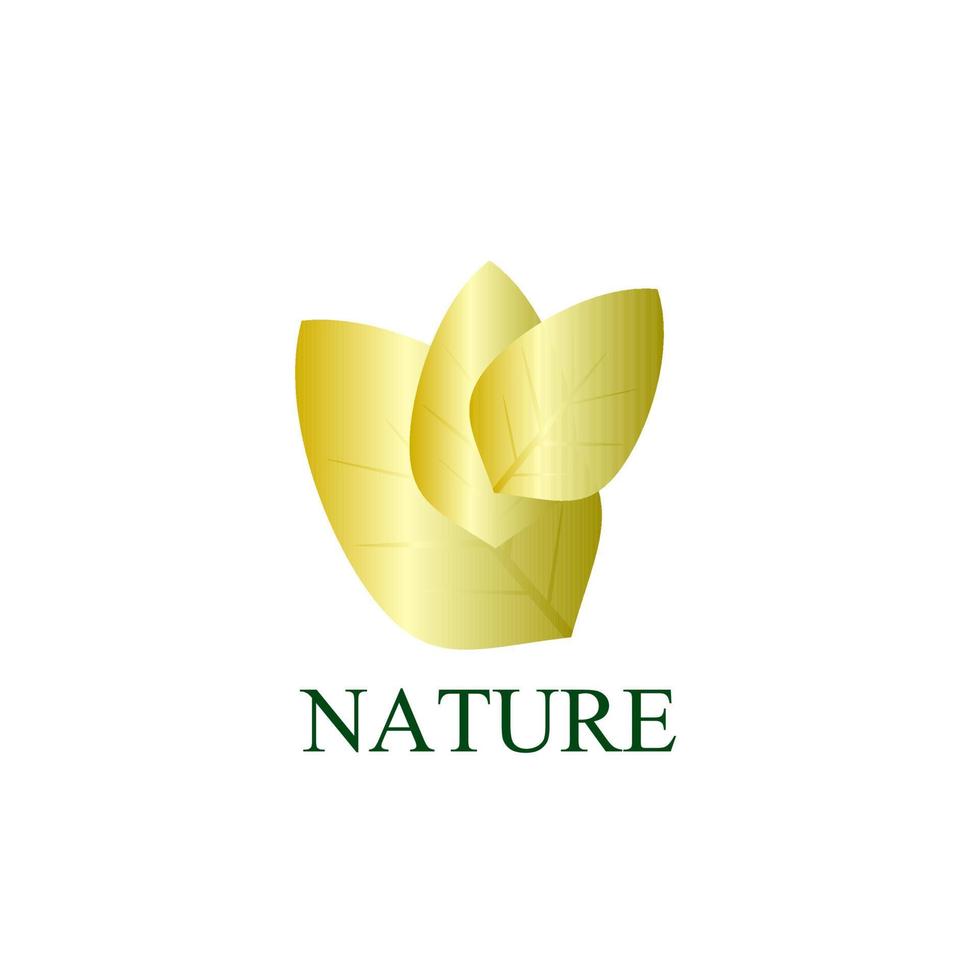 icono de logotipo de naturaleza dorada para empresa de medio ambiente vector