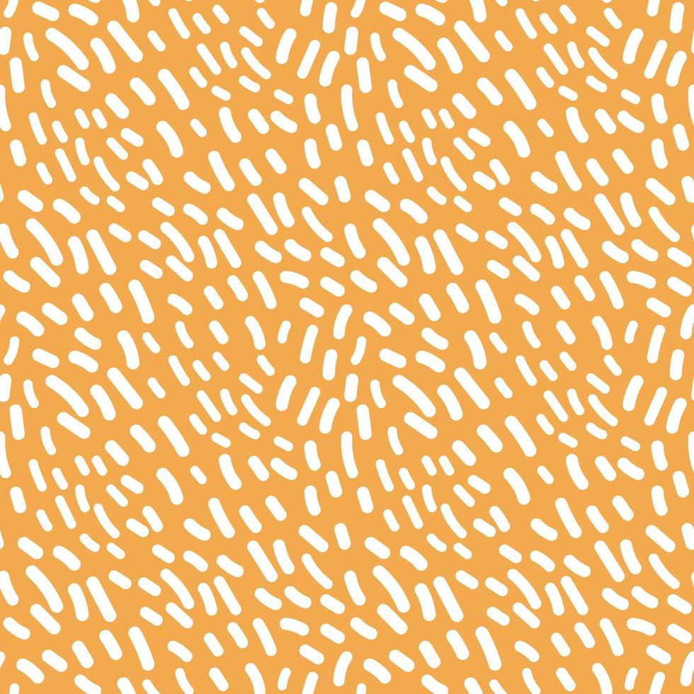 Abstract random, chaotic broken line seamless pattern. Vector doodle white shapes illustration on yellow background. Looks like animal fur