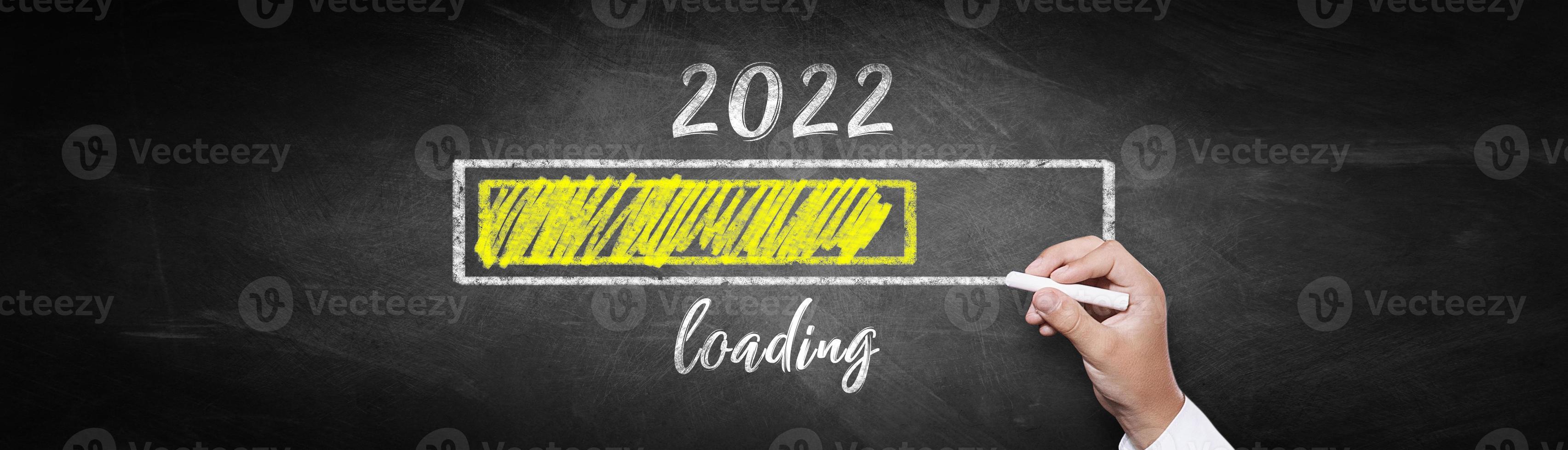 Start 2022 concept. Loading new year 2022. 3D illustration photo