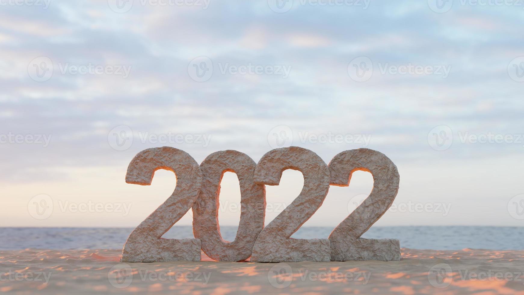 Happy New Year Background. Start to 2022. 3D illustration photo