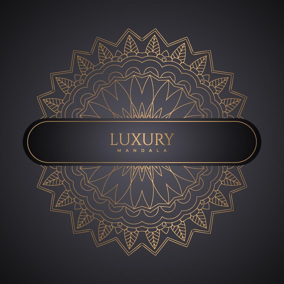 Decorative golden mandala pattern. Mandala pattern with golden color. Luxurious mandala vector. Invitation card. Luxurious decoration. Mandala ornament on black background. Golden pattern. vector