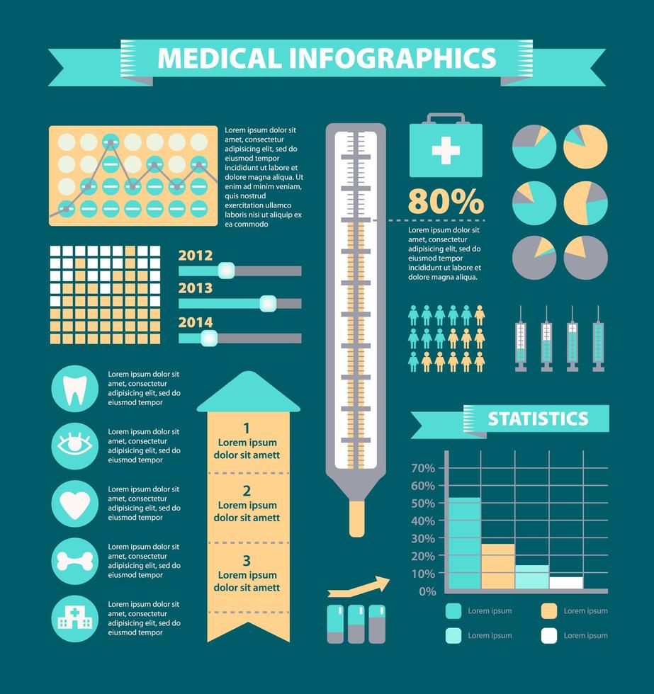 vector conjunto de infografía médica.