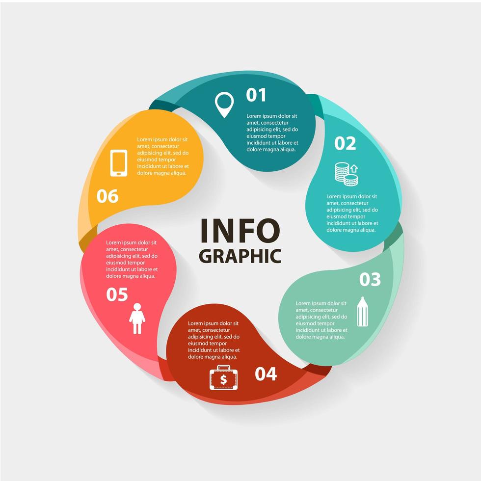 Vector circle infographics. Template for diagram, graph, presentation and chart. Business concept with options, parts, steps or processes.