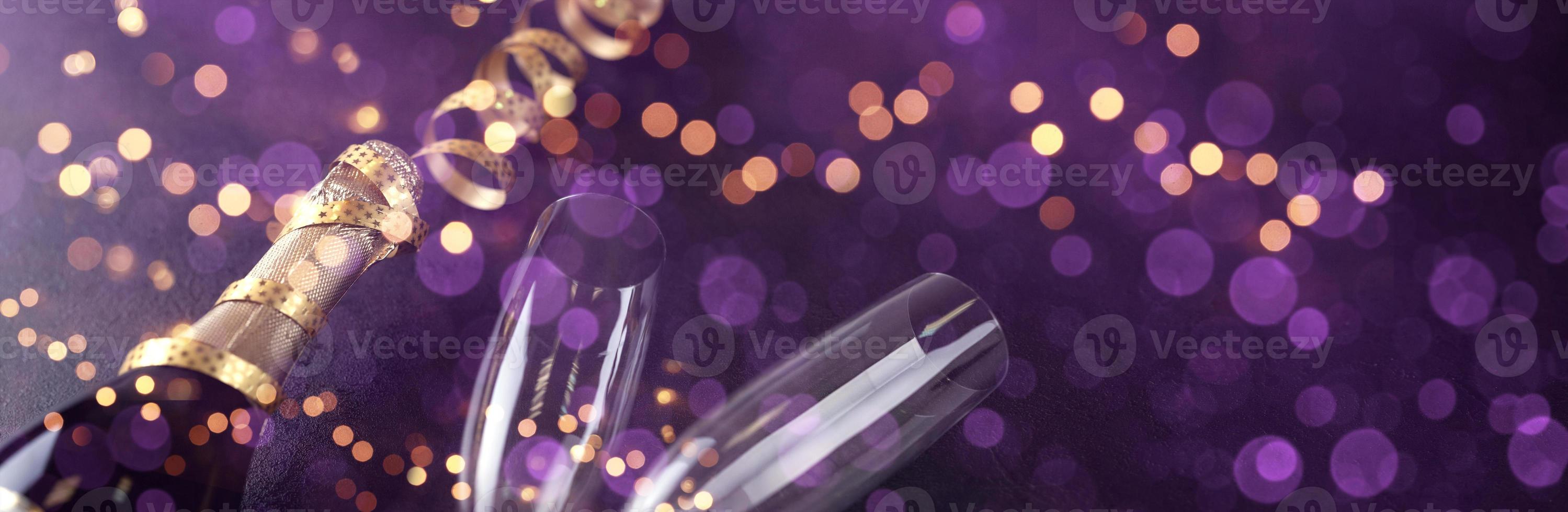 New years eve celebration background with champagne photo