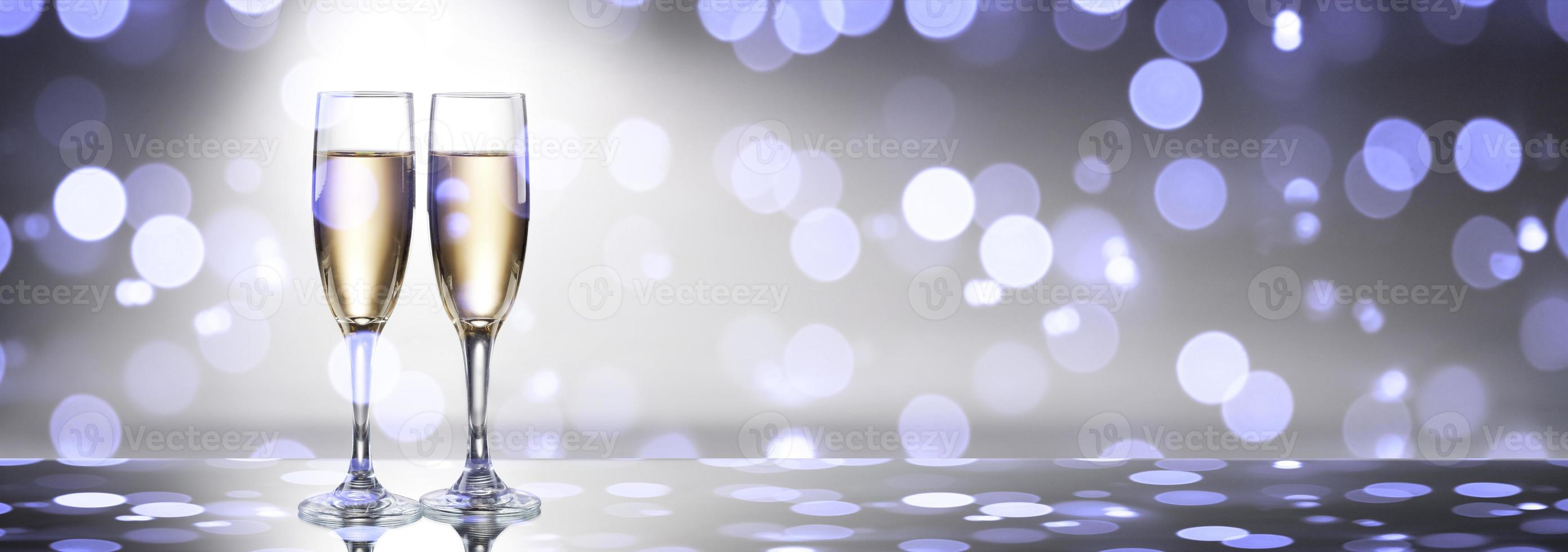 New years eve celebration background with champagne photo