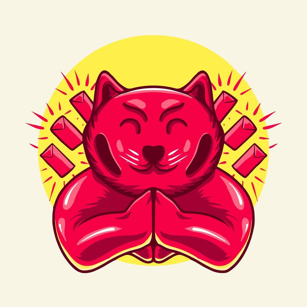 Chinese New Year Tiger Cat Character vector Illustration T shirt design