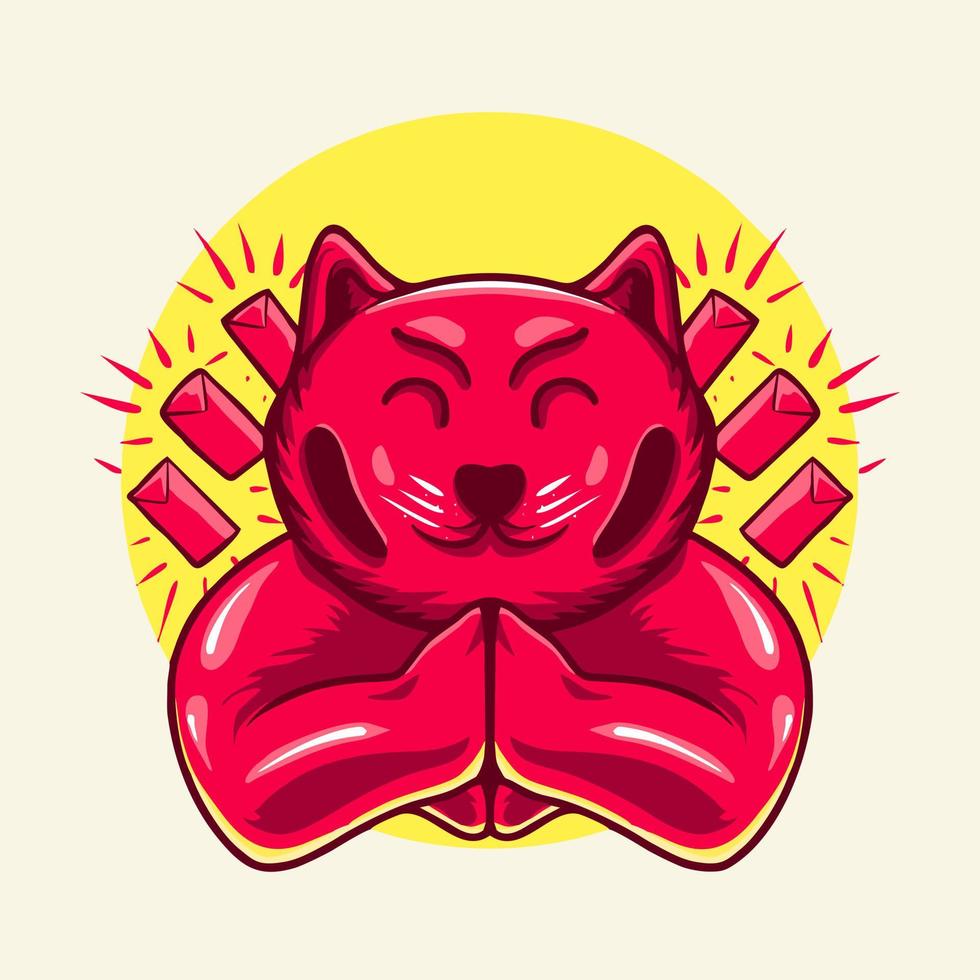 Chinese New Year Tiger Cat Character vector Illustration T shirt design