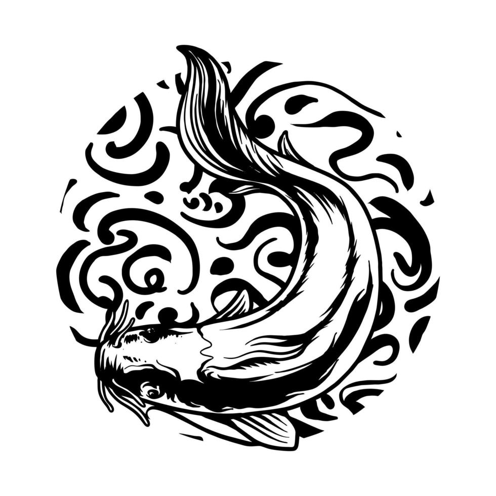CatFish character vector illustration thisrt design